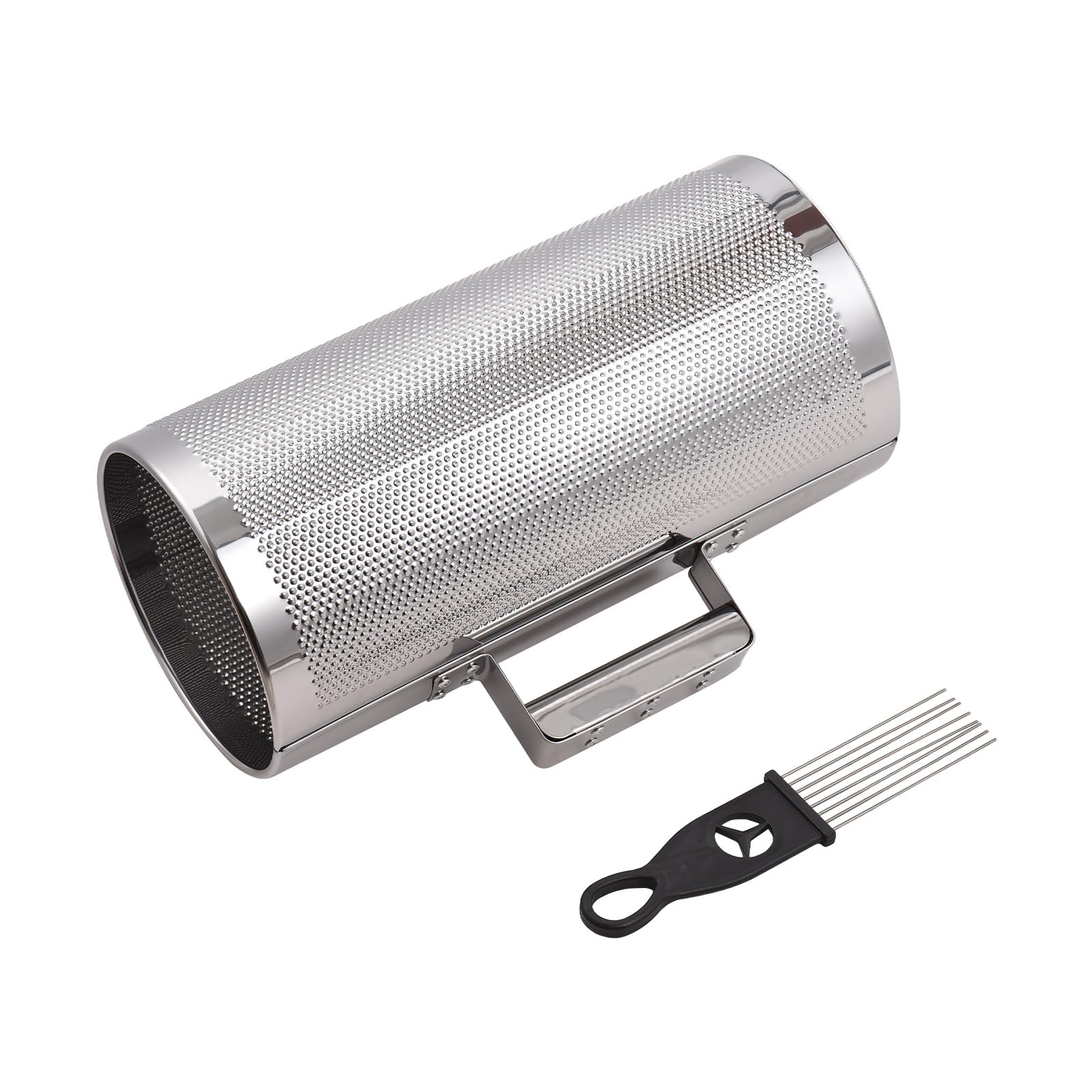 12 -Zoll -Edelstahl Guiro Shaker, professioneller Metall -Percussion -Shaker mit Schaber, Bandbegleiter Sand Hammer Guiro Musical Instruments Tool für Live -Performance, Silber (12 Zoll)