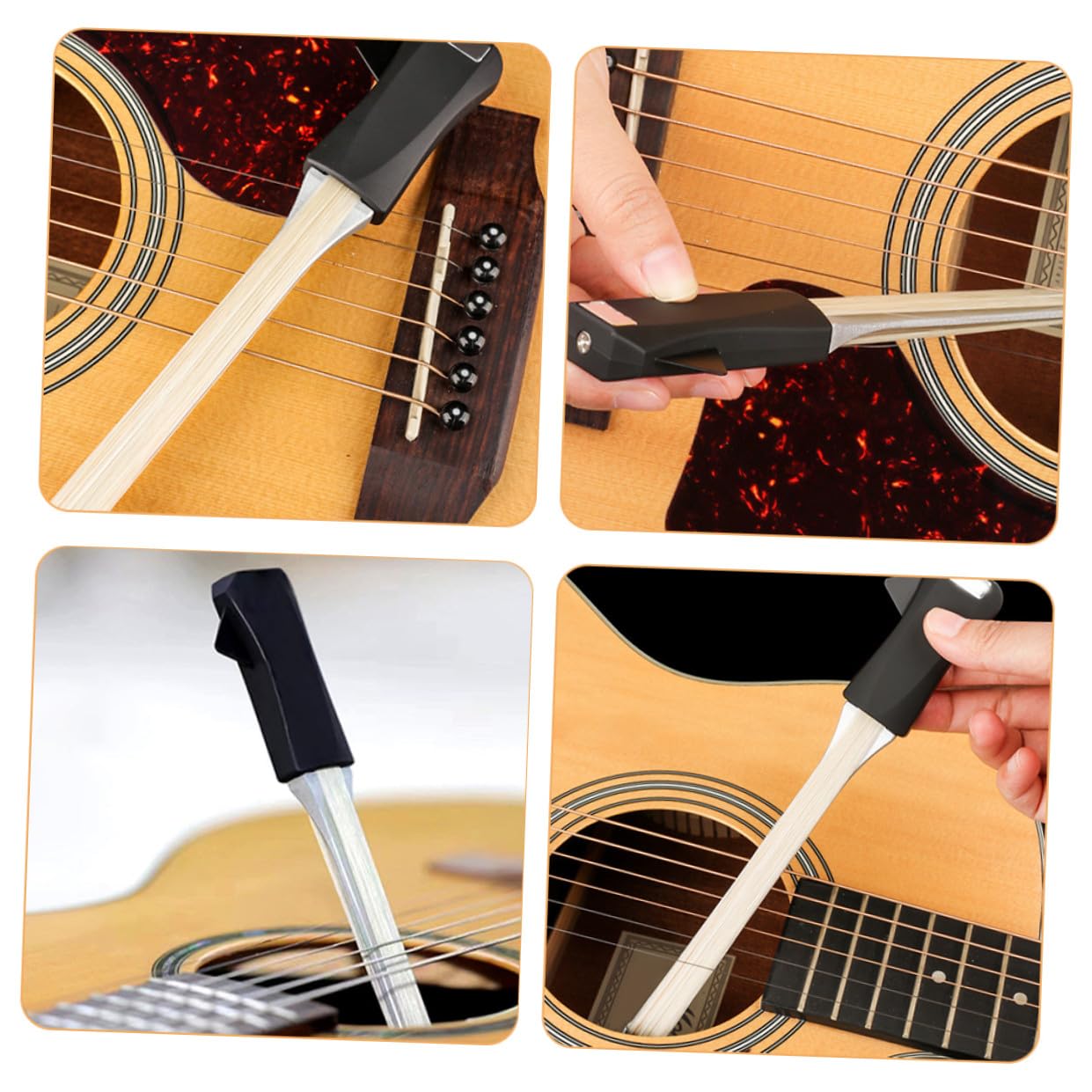 Archetto per Chitarra Plettro Integrato in Alluminio | Violino e Chitarra, Colore Kaki, Crine di Cavallo, Accessorio per Musicisti e Chitarristi