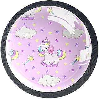 Maniglie Per Cassetti Unicorno Rosa Maniglie Per Mobile Pomelli Per Cassetti Maniglie Per Guardaroba Maniglie Per Porte Per Camera Da Letto Cucina 4 Pezzi 3.5×2.8CM