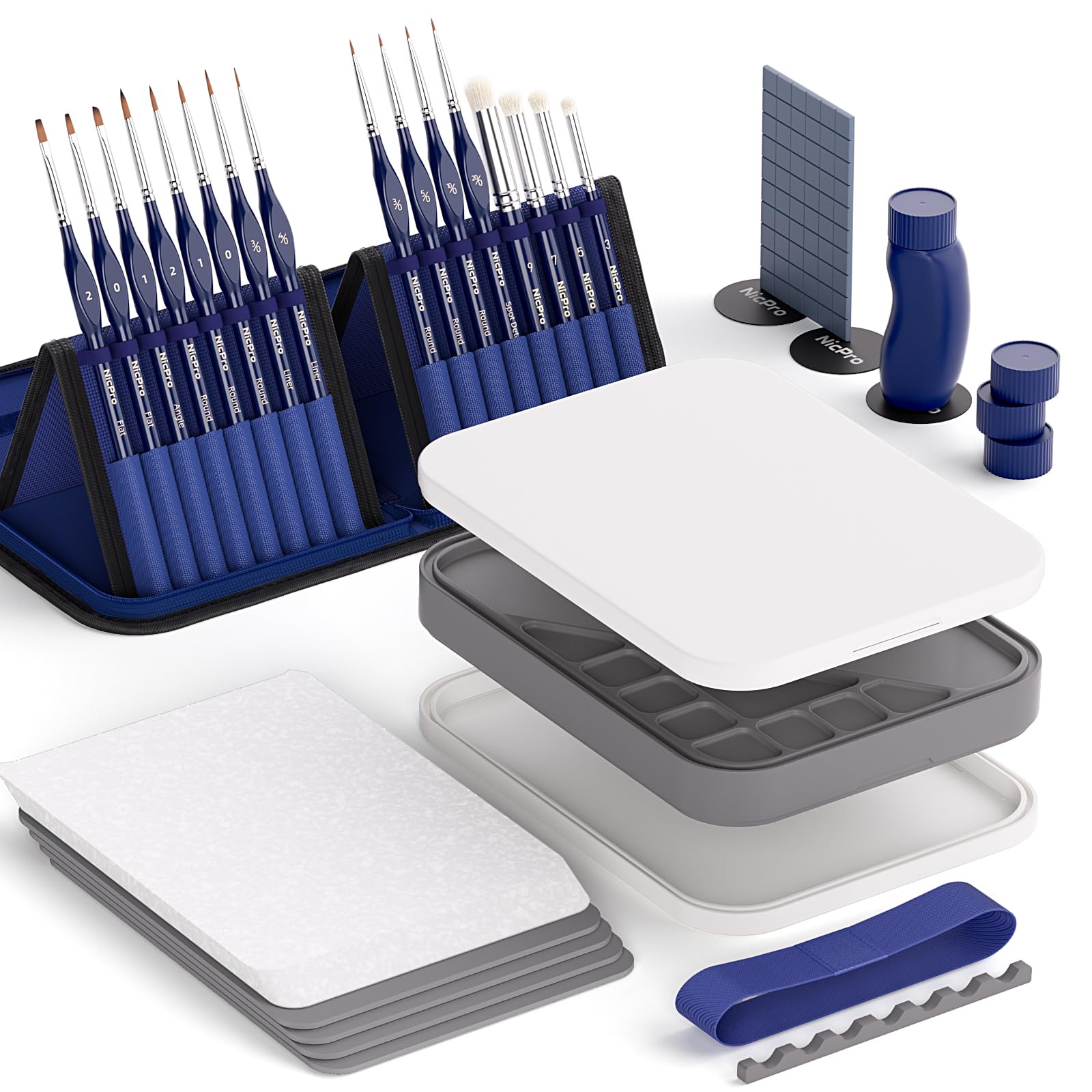 Nicpro Miniature Painting Kit with Wet Palette & Painting Handle | Wet Palette, Miniature…