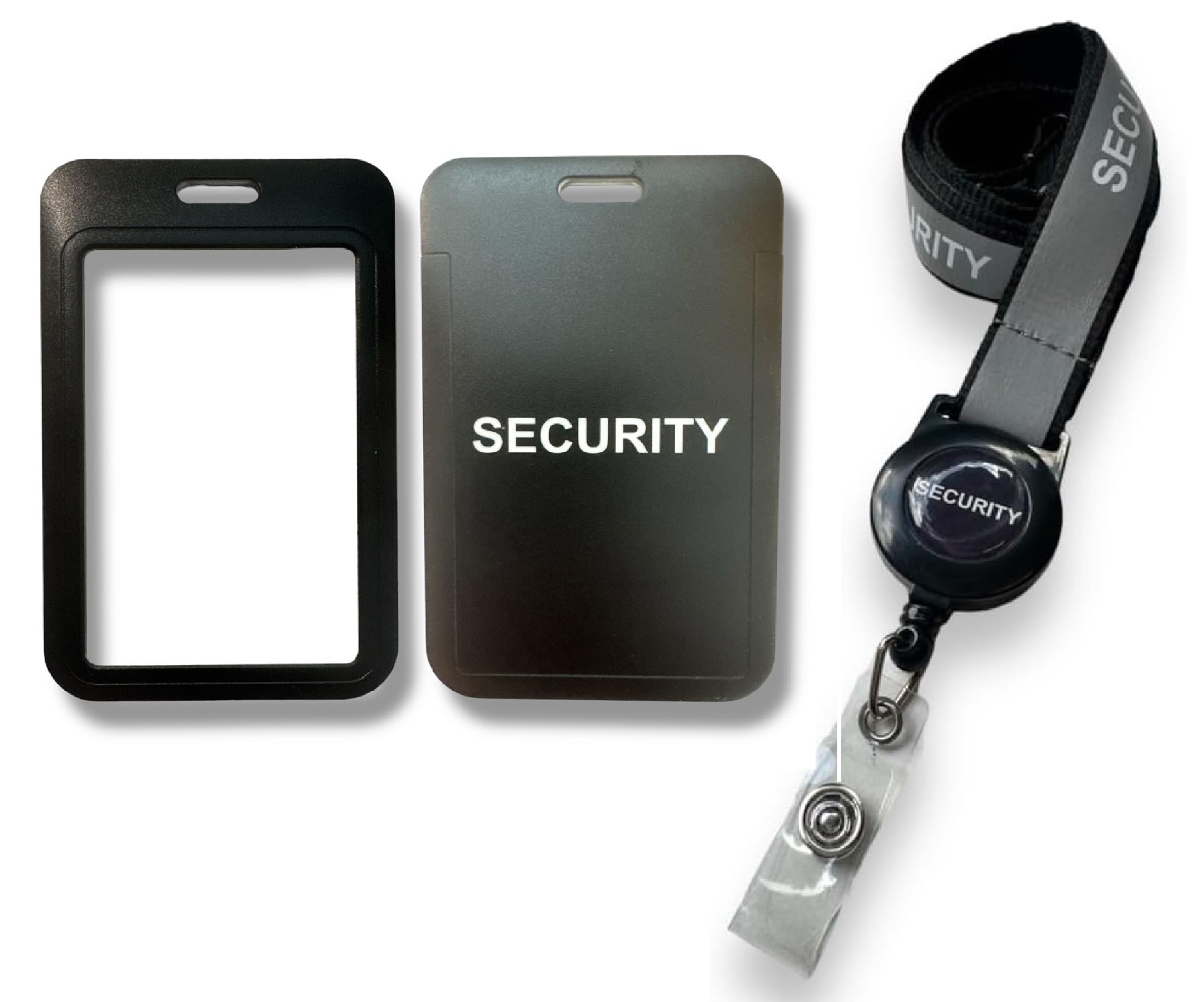 Security Badge Reel with Reflective Lanyard and Enclosed ID Card Holder