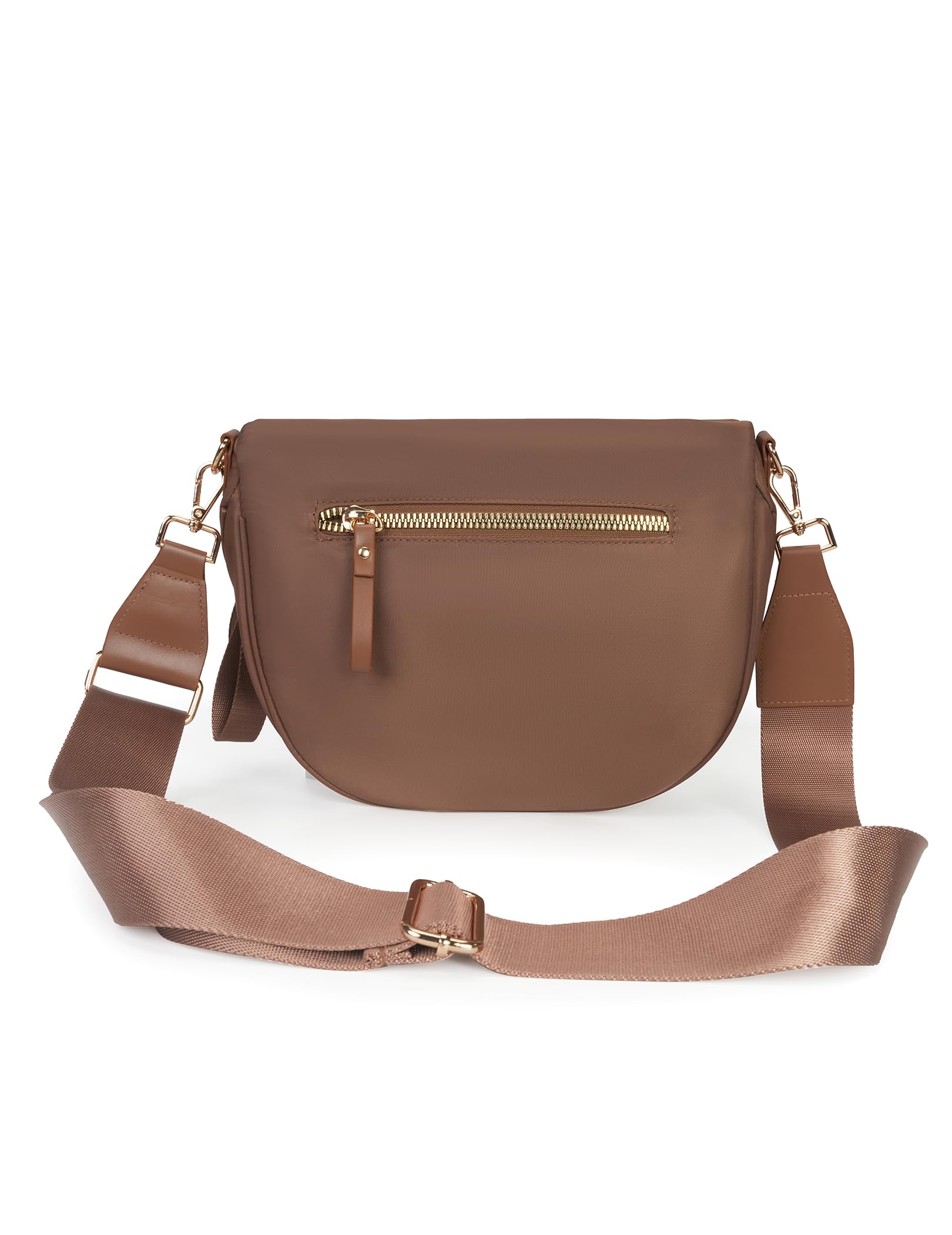 FEIBOON Spacious Nylon Crossbody Bag Bum Bag Handbags Wallets Purses Trendy Shoulder Bag for Women (brown) view 3