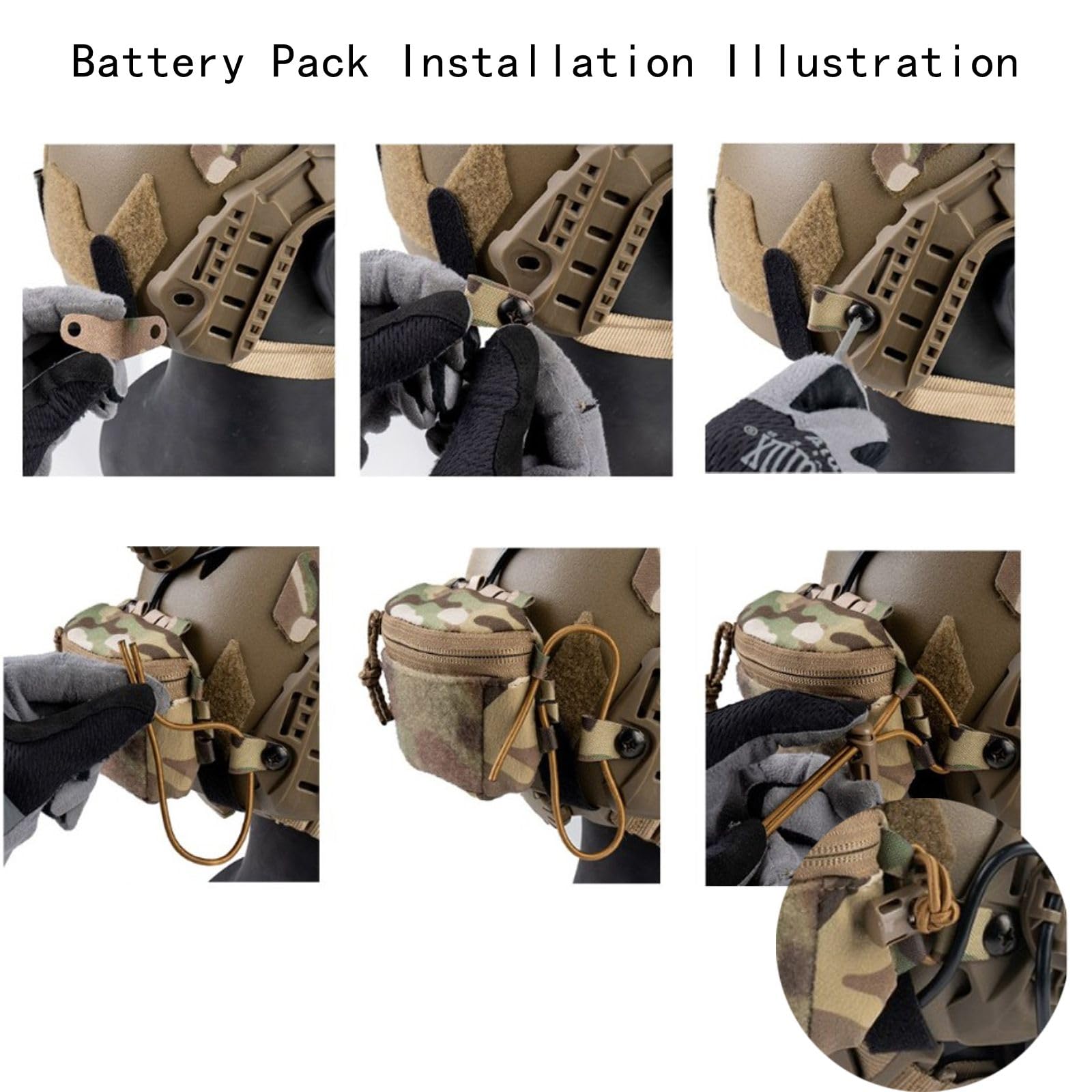 Amazon.co.jp: タクティカルヘルメットバッテリーポーチ NVG、カメラ
