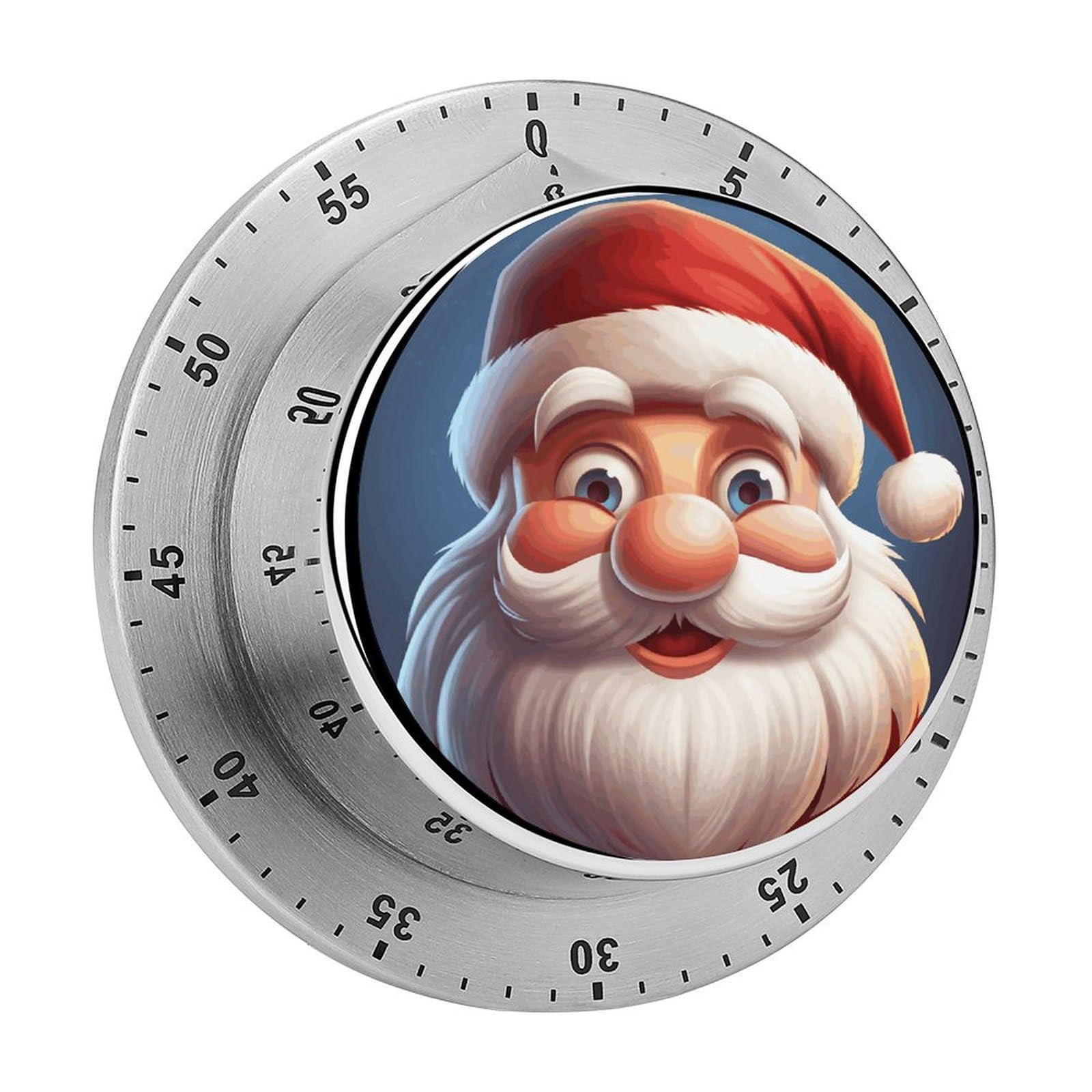 Cartoon Santa Claus Printed Waterproof Christmas Timer with Loud Alarm Outdoor Timer for Cooking Exercise Baking
