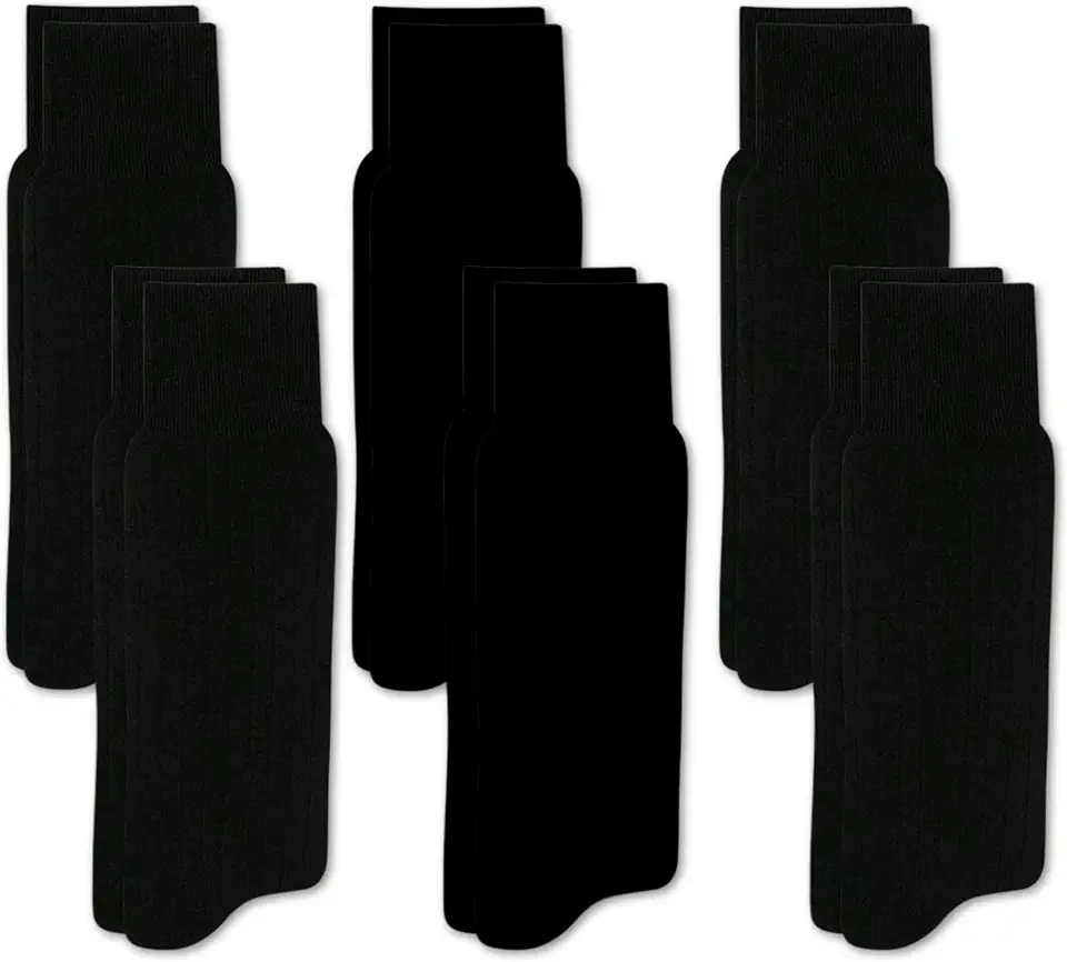 Kit 06 Pares Meia Social Casual Selene Cano Longo Canelado Masculino Adulto