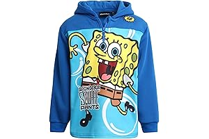 Official SpongeBob SquarePants 1/4 Zip Fleece Hooded Sweatshirt For Boys (4-20)