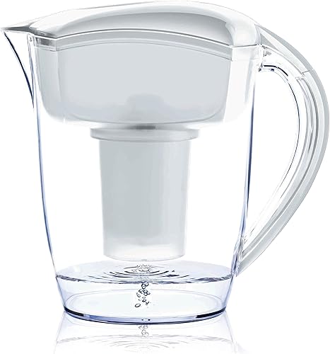 Miniatura 5 de Santevia Jarra de filtro de agua alcalina clásica y filtro de repuesto de paquete de 3  Filtro de cloro y plomo  Jarra purificadora de agua  Jarra