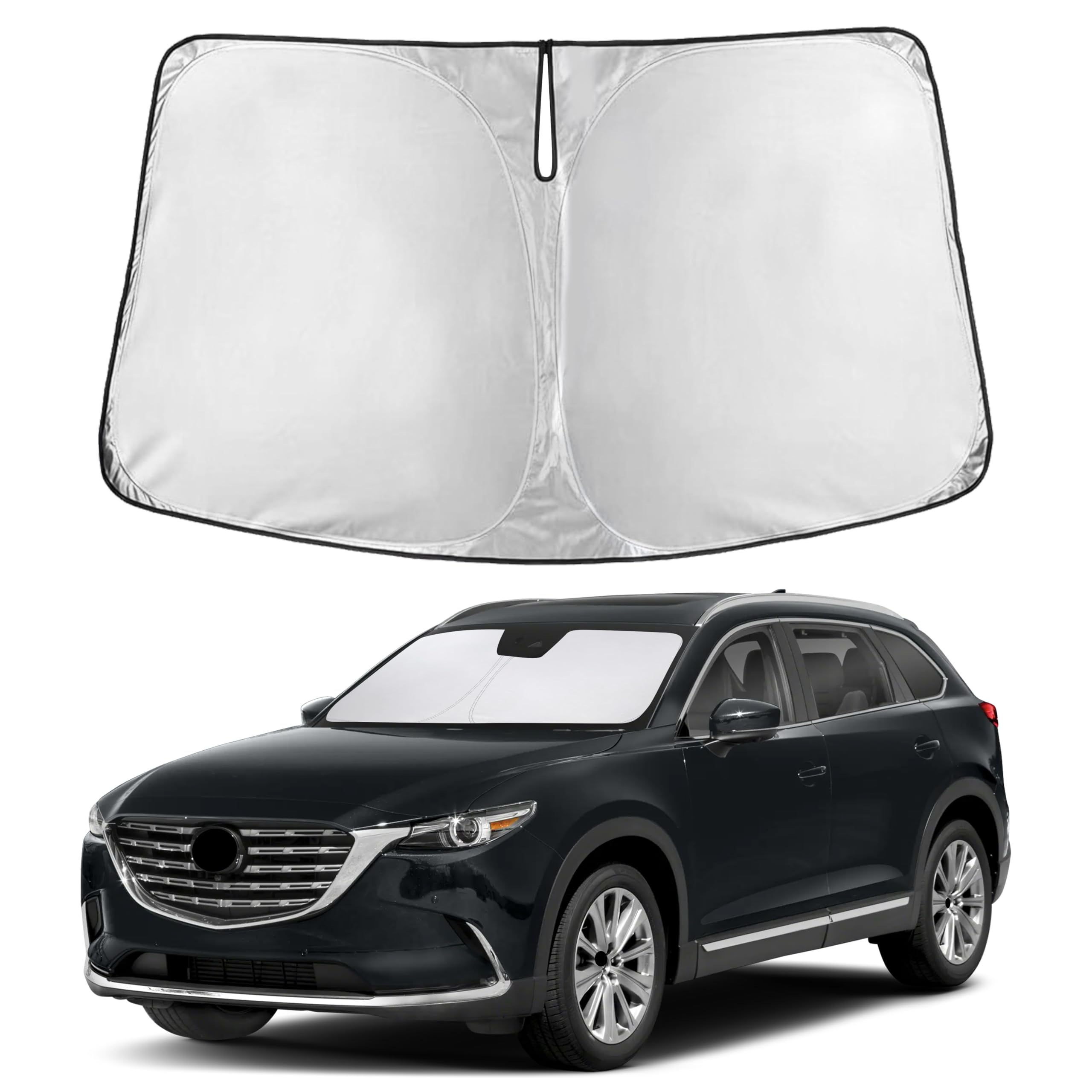 EcoNour Windshield Sunshade Compatible for Mazda CX-9 2016-2024 2025 2026