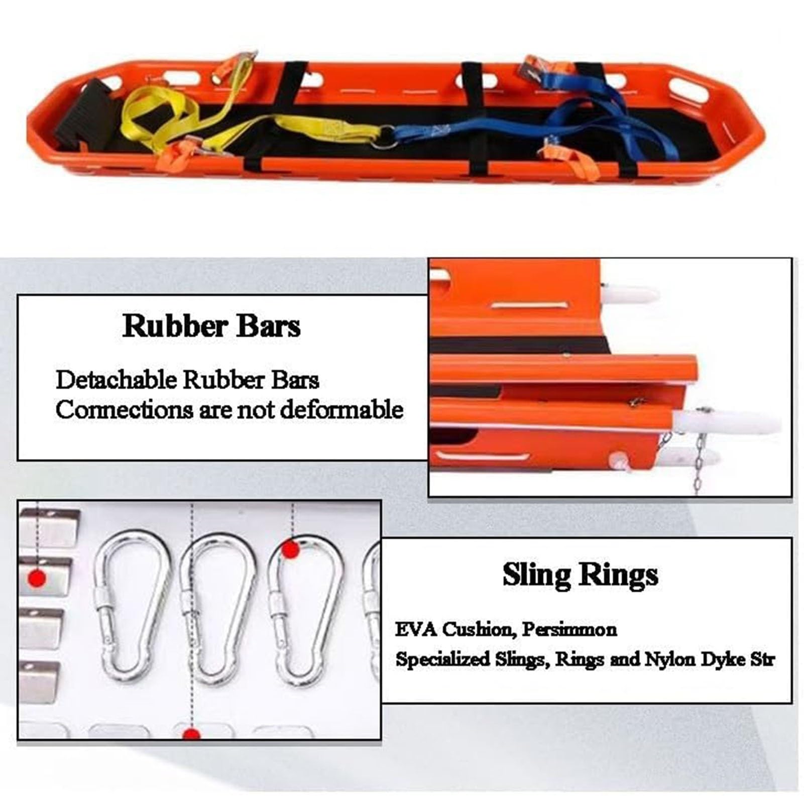 Emergency Stretcher Camilla De Emergencia PE Con Cesta Aire, Colgante, Salvavidas Desmontable Para Exteriores, Tabla Espinal Médica, Para Transporte Médico Aéreo