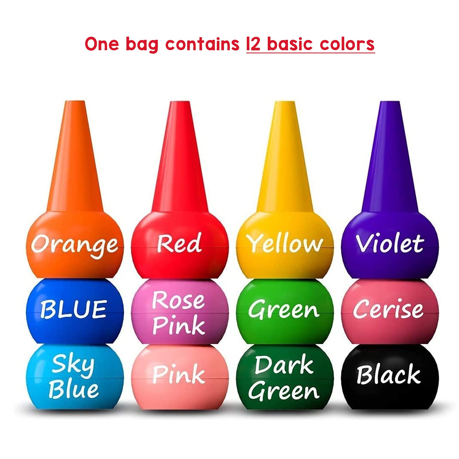 Crayones Apilables De Fácil Agarre Para Bebés – Set De 12 Ceras No Tóxicas, Multicolor, Ideales Para Niños De 1 Año