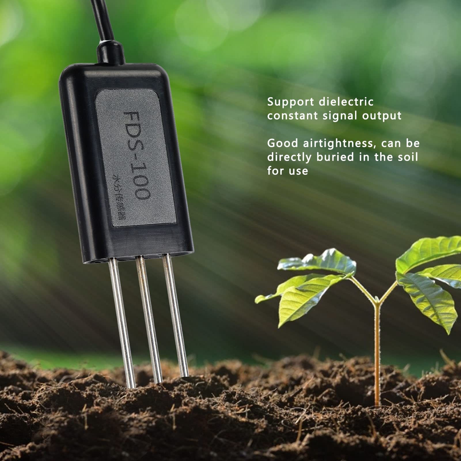 Jeffergarden Sensor de Humedad del Suelo, Sensor de Humedad del Suelo IP68, Detector de del Probador de del Fácil Operación Buen Sellado Resolución del 0,1% con 1,5 M (Salida RS485 Voltaje de