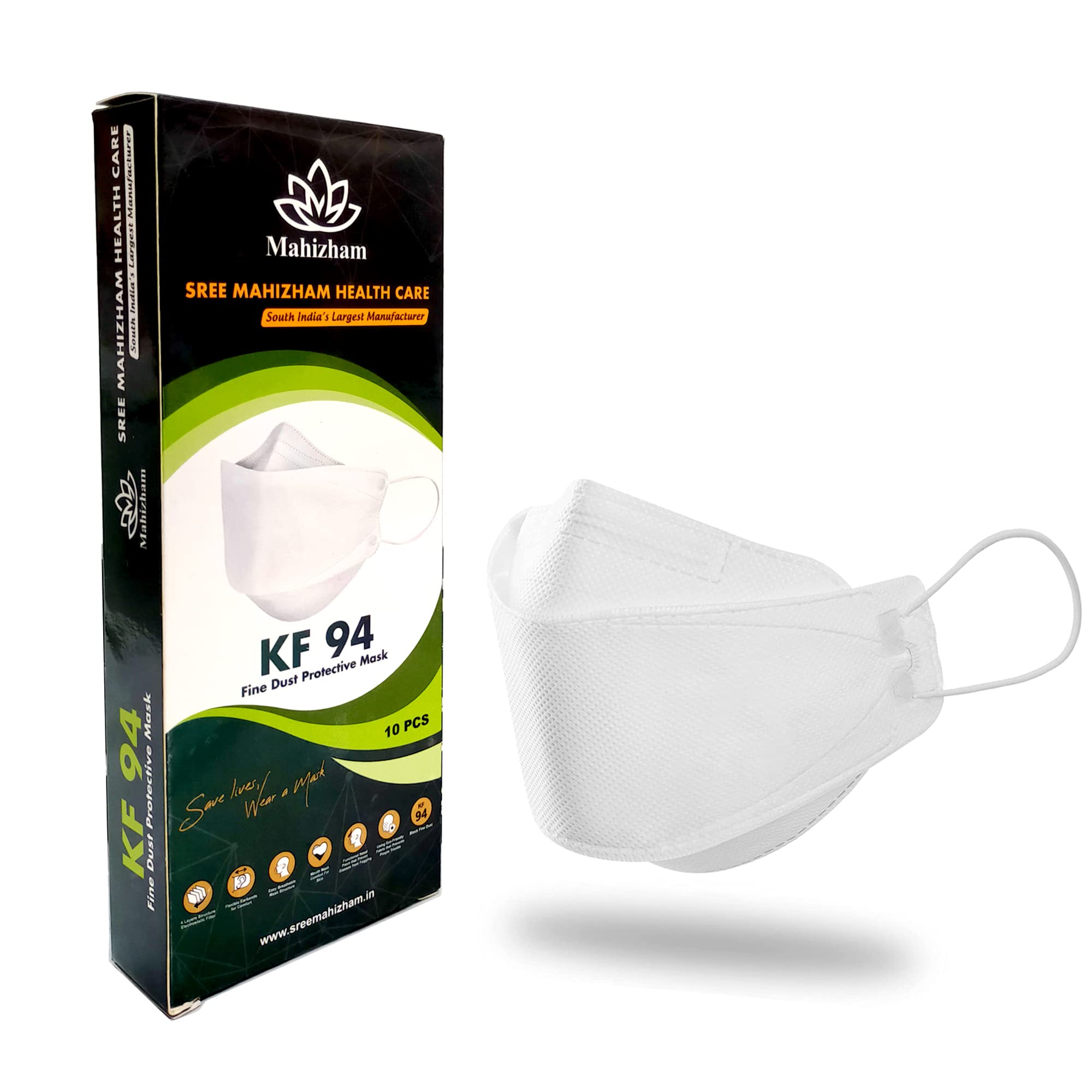 Careway Mahizham High Level Protective KF94 Disposable Face Mask, 4 Layers with Filter for Unisex (10, White) (B0B5VB3FZ5) Amazon Price History, Amazon Price Tracker