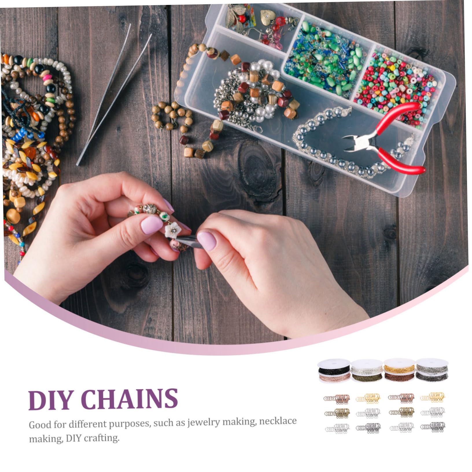 Angoily Catene per Creazione Gioielli Kit Accessori Gioielli Moschettoni Anelli di Congiunzione Catene per Bracciali Collane Fai da Te Materiale Versatile per Manutenzione Decorazione