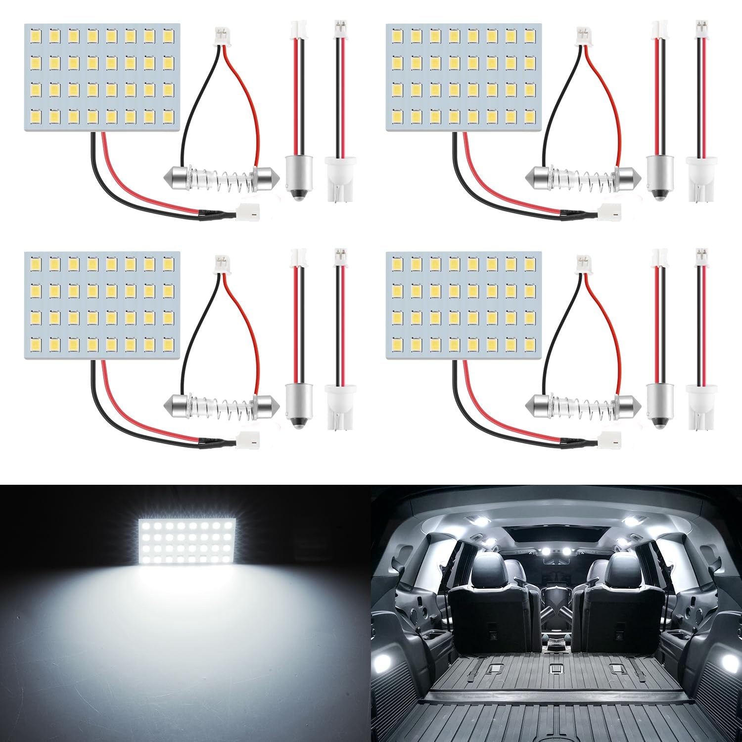LivTee LED Interior Car Lights Accessories with 194 168 T10 / DE3175 / BA9S / 6418/211-2 578 Festoon Replacement Lighting for Cars Trucks Camper, Led Interior Lights Map Trunk Dome Lights, White