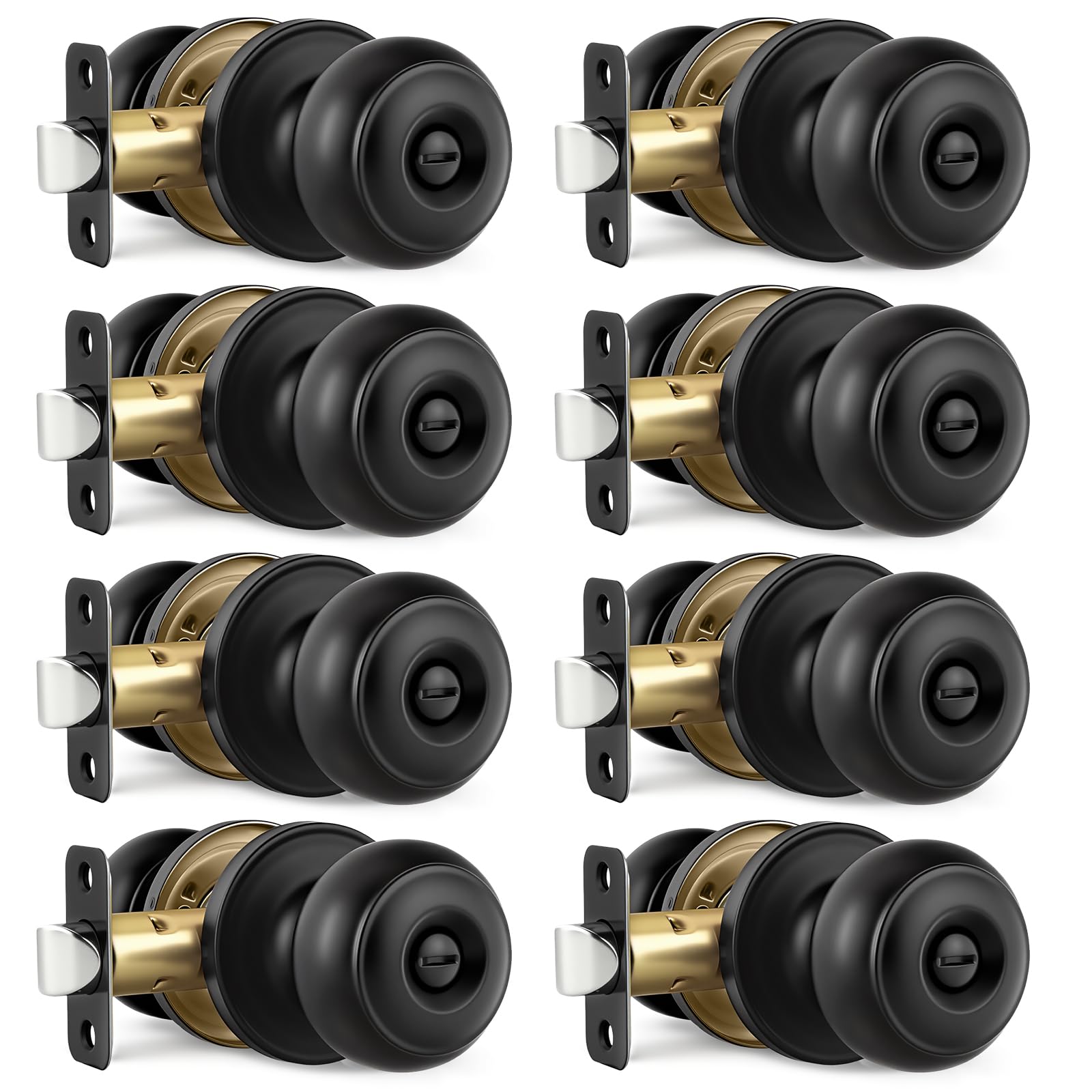 Black Door Knobs, 10 Pack Privacy Door Knobs Interior — Amazon image 13