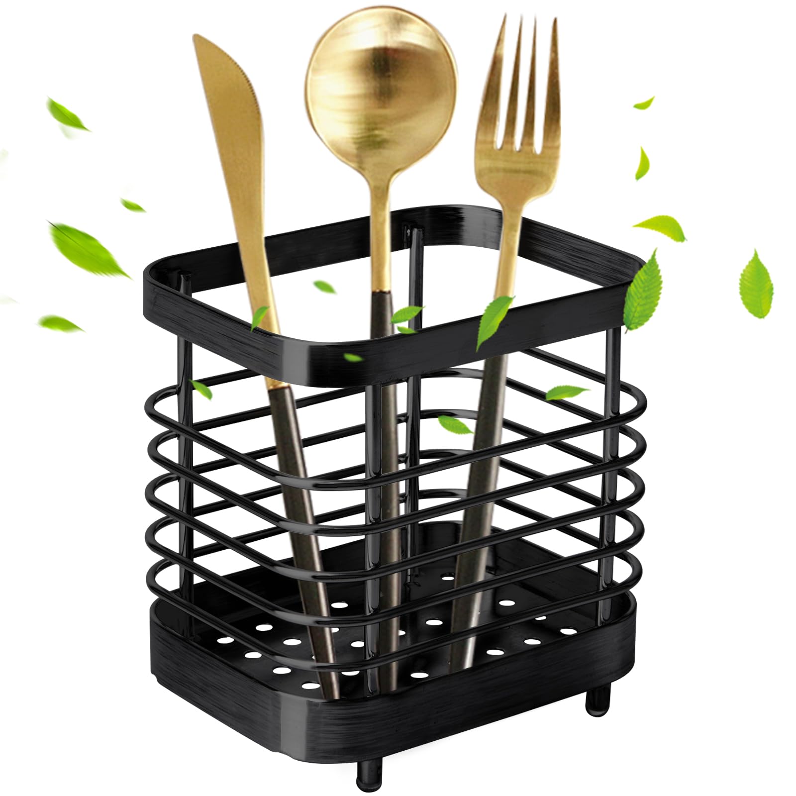 Porta Utensili Da Cucina In Metallo Nero - Organizzatore Per Cucchiai E Mestoli IDesign - Foto 10