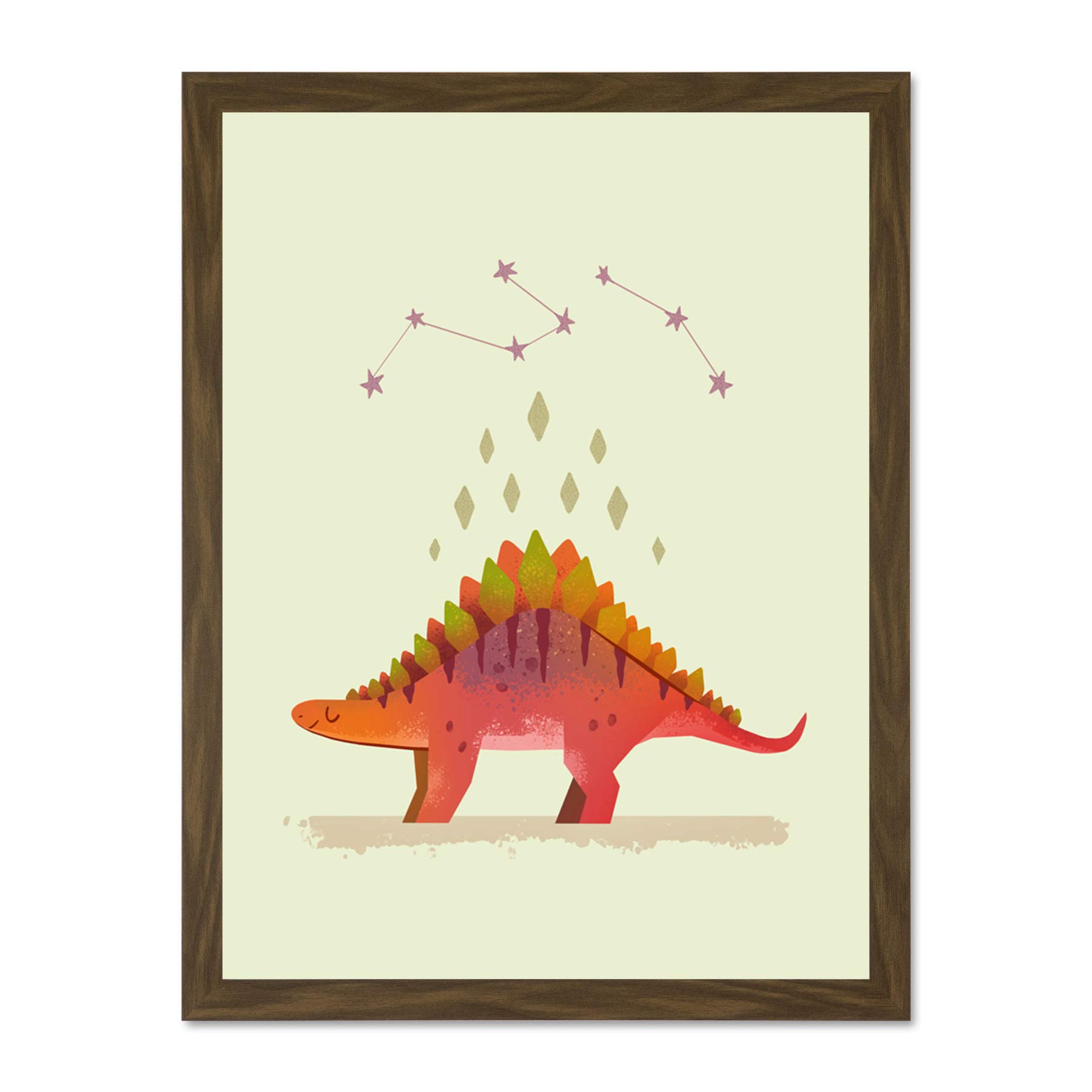 Wee Blue Coo Dinosaur Stegosaurus Wall Large Framed Art Print Poster Wall Decor 18x24 inch