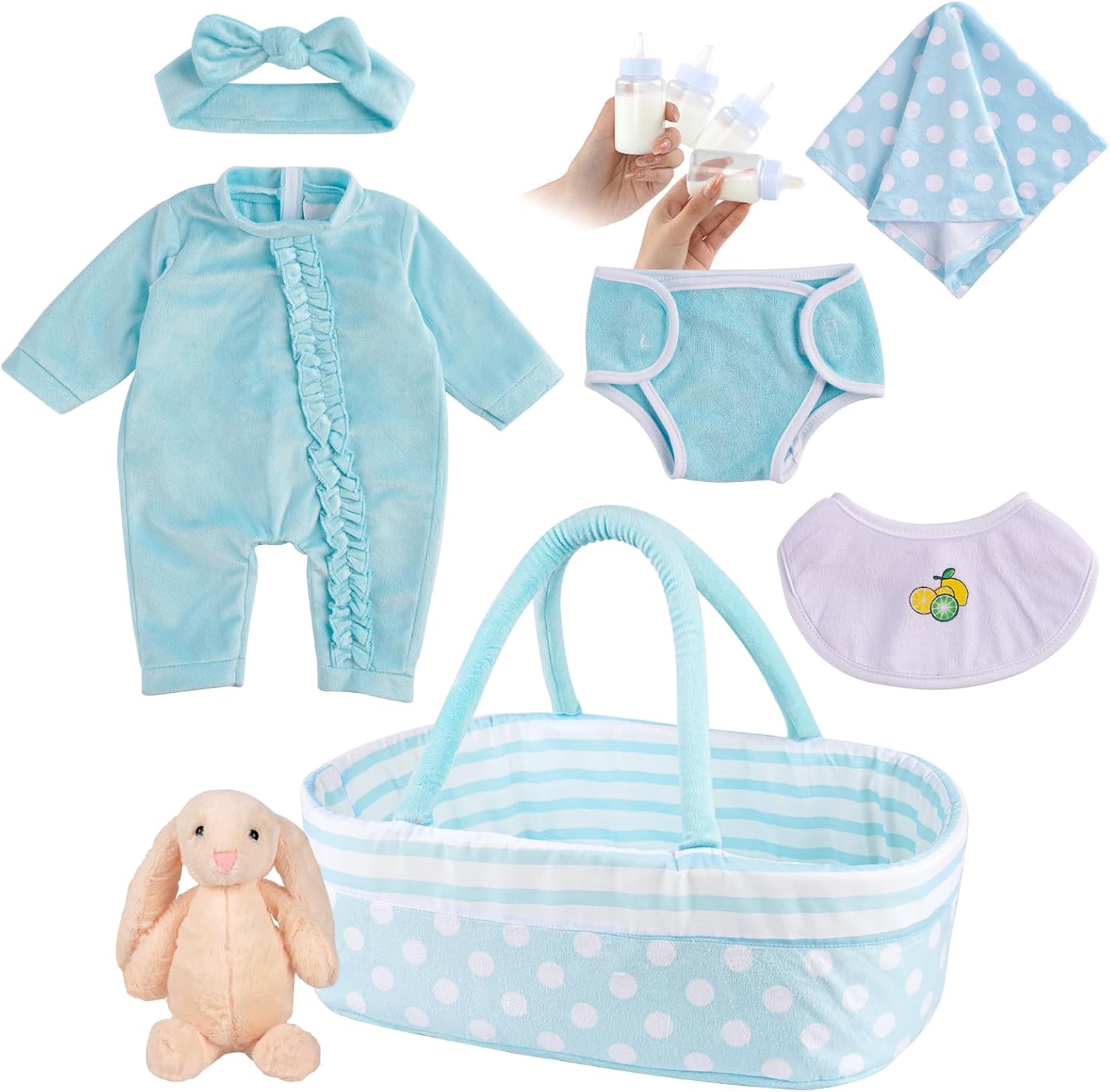 Amazon.com: BABESIDE 8 Pcs Reborn Baby Doll Clothes with Bassinet for ...