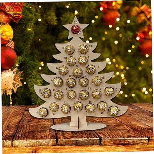 Miniatura 6 de Calendario de Adviento 2022, calendario de cuenta regresiva de Navidad, marco de chocolate de madera, calendario de Adviento de decoración de