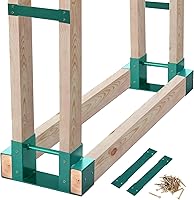 Vista 10 de MOFEEZ Kit de soporte de almacenamiento de troncos de leña al aire libre, soporte de almacenamiento de madera para chimenea, ajustable a cualquier