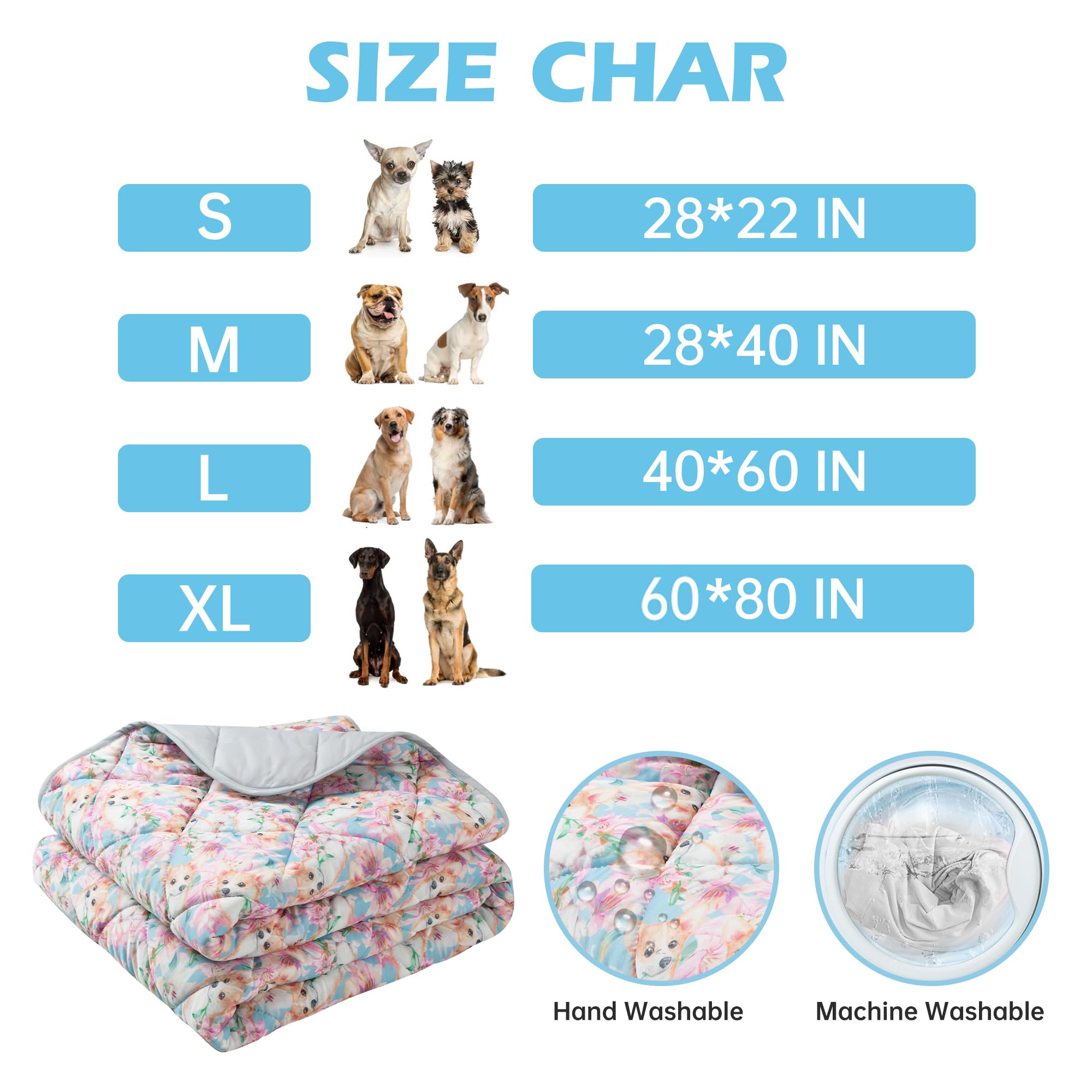 Alfombrilla de refrigeración para perros, almohadillas de hielo autoenfriables para gatos, manta ligera para mascotas, tela fresca de verano para cachorros, tapete lavable para dormir para