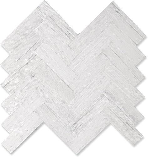 Yipscazo Azulejo grueso de espiga para salpicaduras de pelar y pegar, azulejos de pared de PVC 3D de madera gris de 12 x 12 pulgadas para pegar en