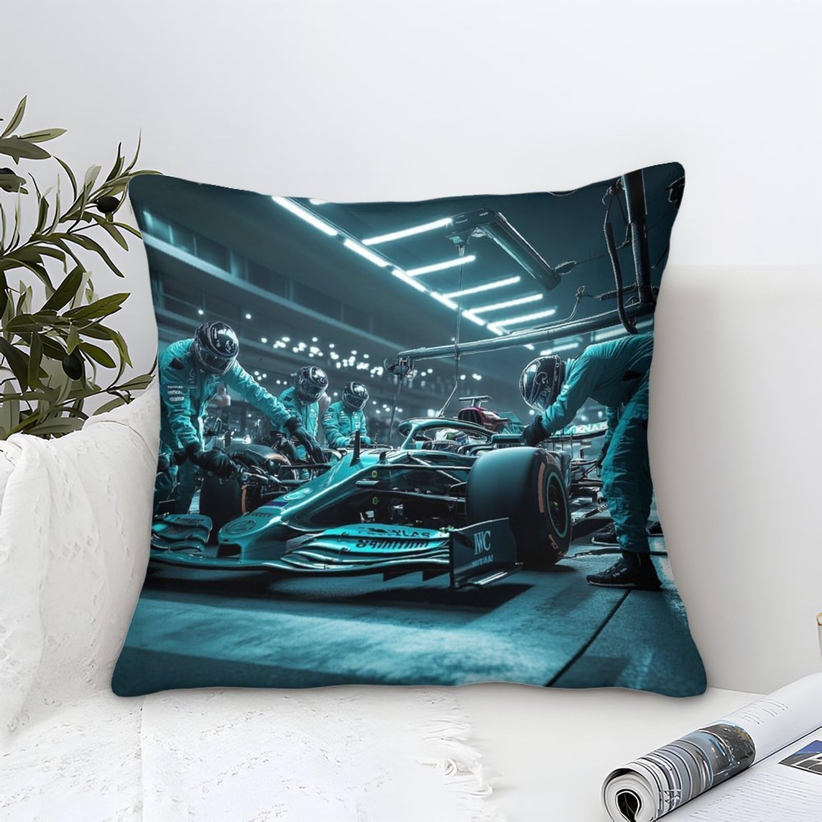 Dafufbw Formulaa Racing-11 Pit Stop Cushion Cover 40X40cm Formulaa Racing Throw Pillow Cover For Couch Sofa Home Decor, Microfiber
