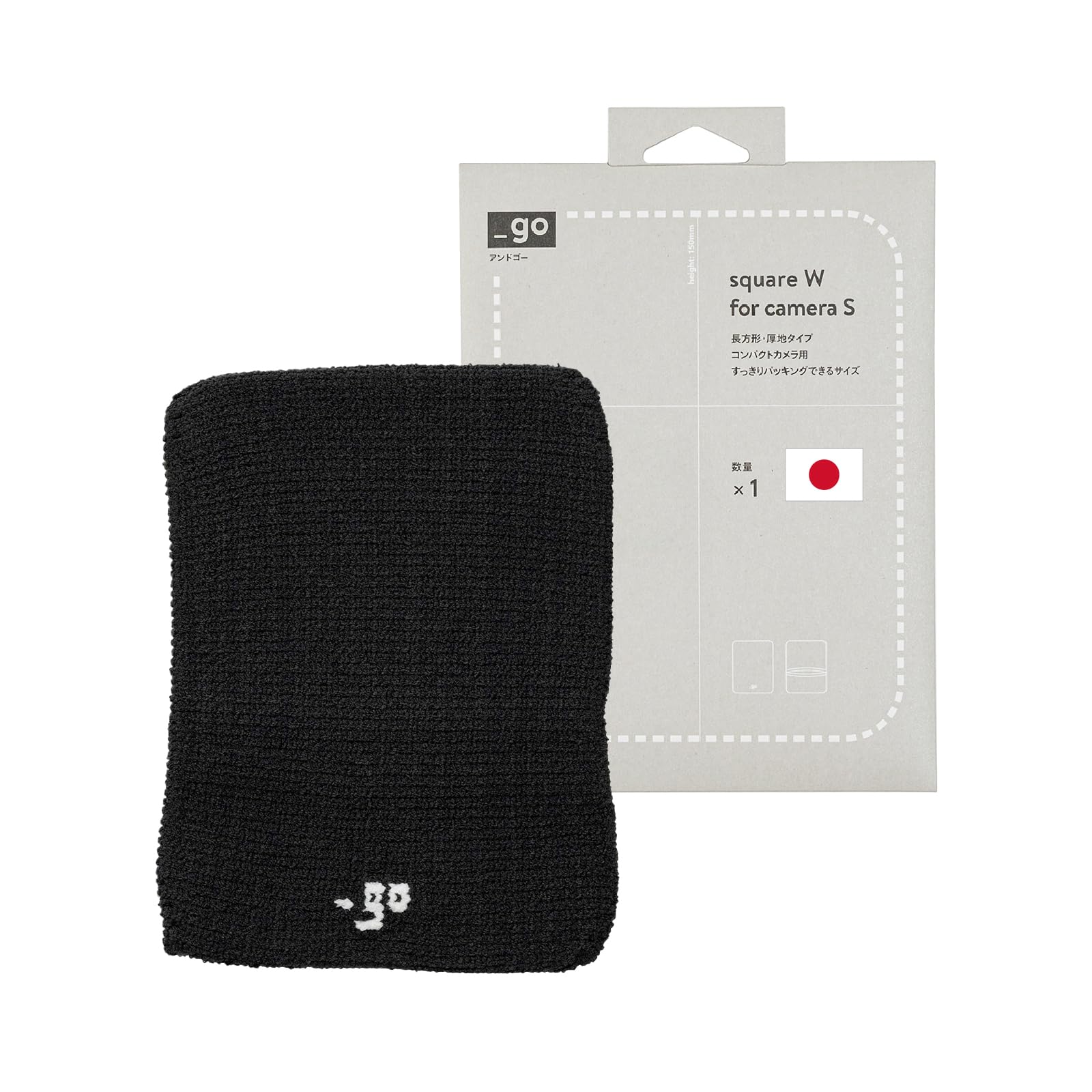 PACKING KNIT_GO Camera Cover, Square W, Made in Japan, S size, Dark Gray