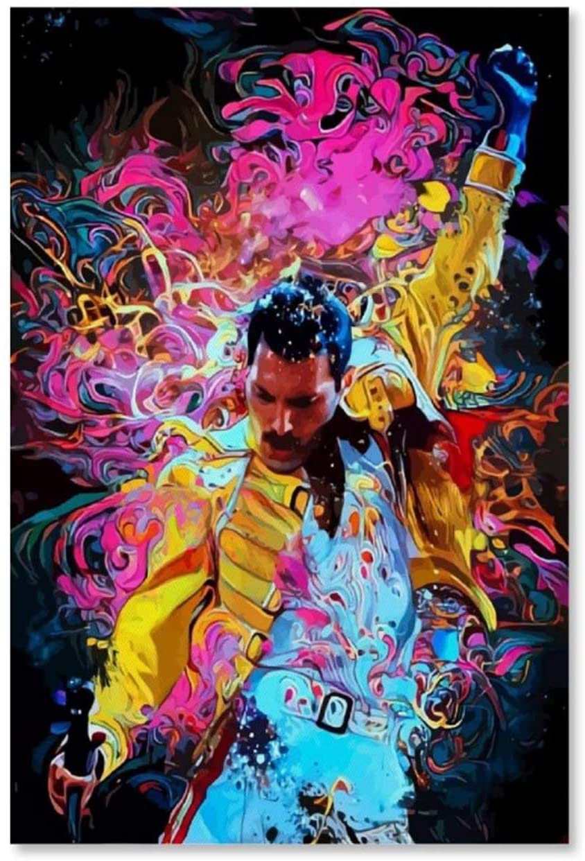 ERUZO 5D Diamond Painting Diamond Pictures for Adults and Children Music Poster Queen Freddie Mercury DIY Cross Stitch Arts Craft Crystal30x40cm