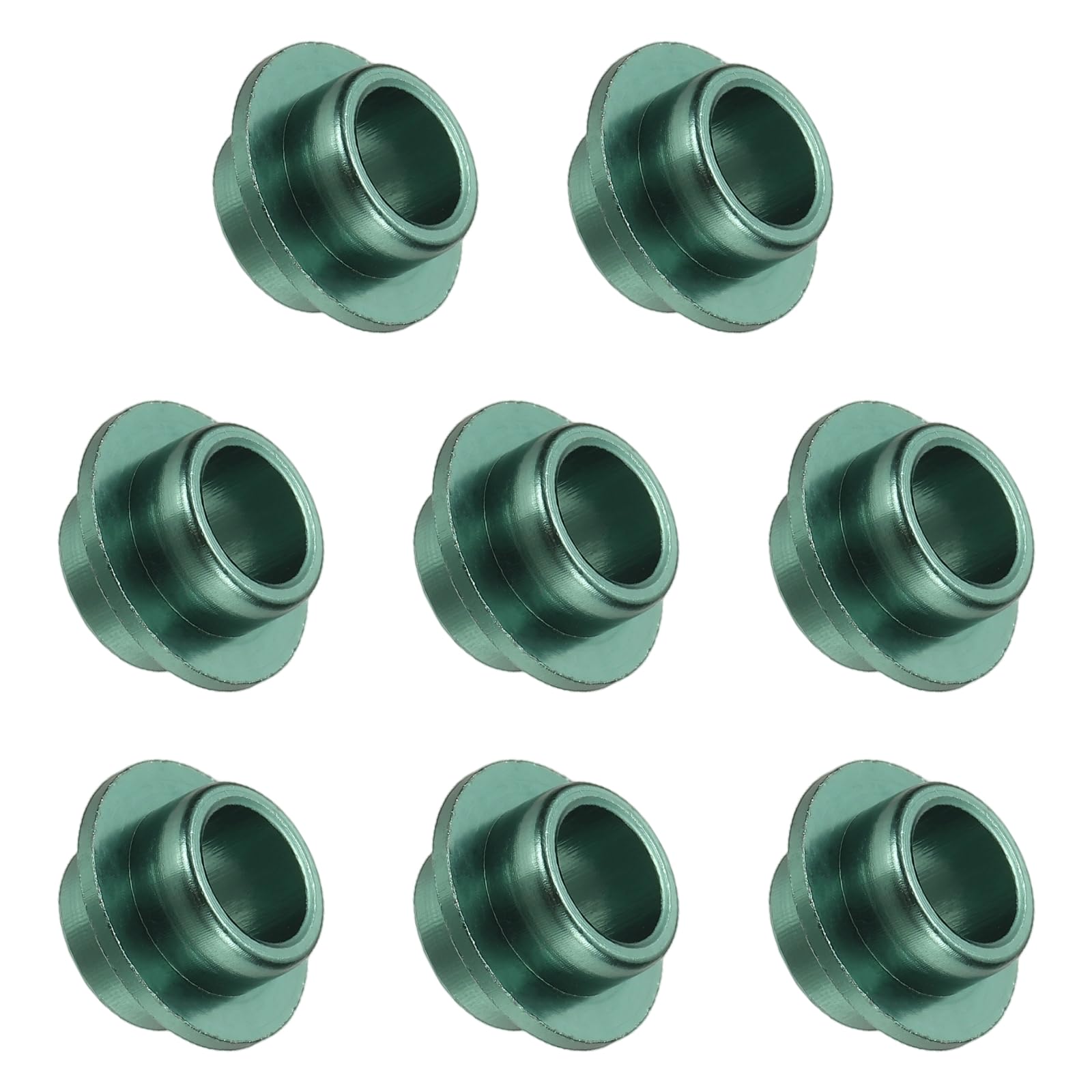 YELARXI Inline Skate Bearing Bushing Spacers, Skate Axles Shaft Spacers Roller Bushing Gasket Wheel Center Bearing Fitting for (Skating/Skateboard) 8mm & 8 Pcs & Aluminum & Green