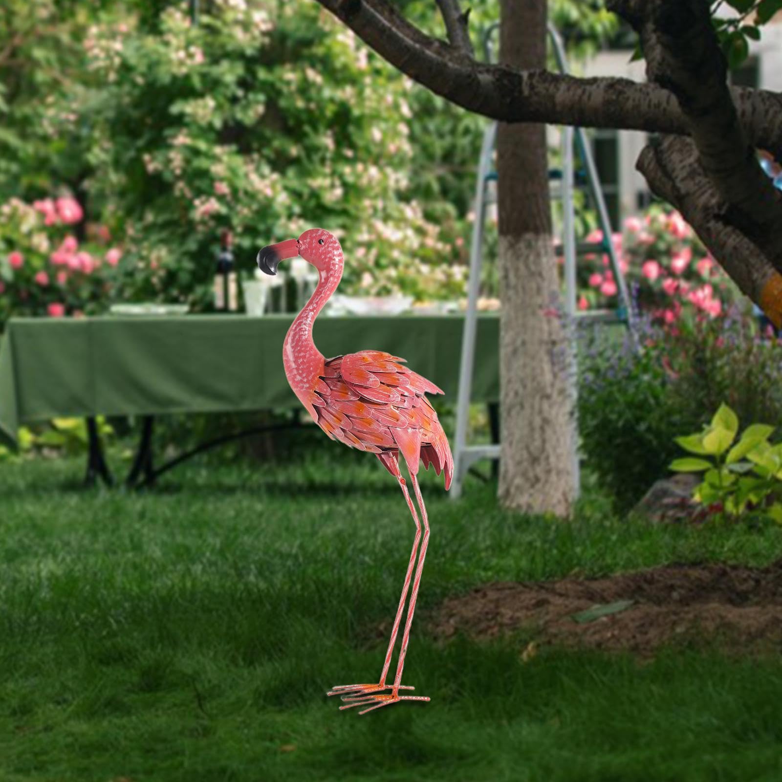 Gralara Statua del Fenicottero delle Figurine Animali Ornamento del Paesaggio Scultura del Giardino per Il Giardino all'aperto
