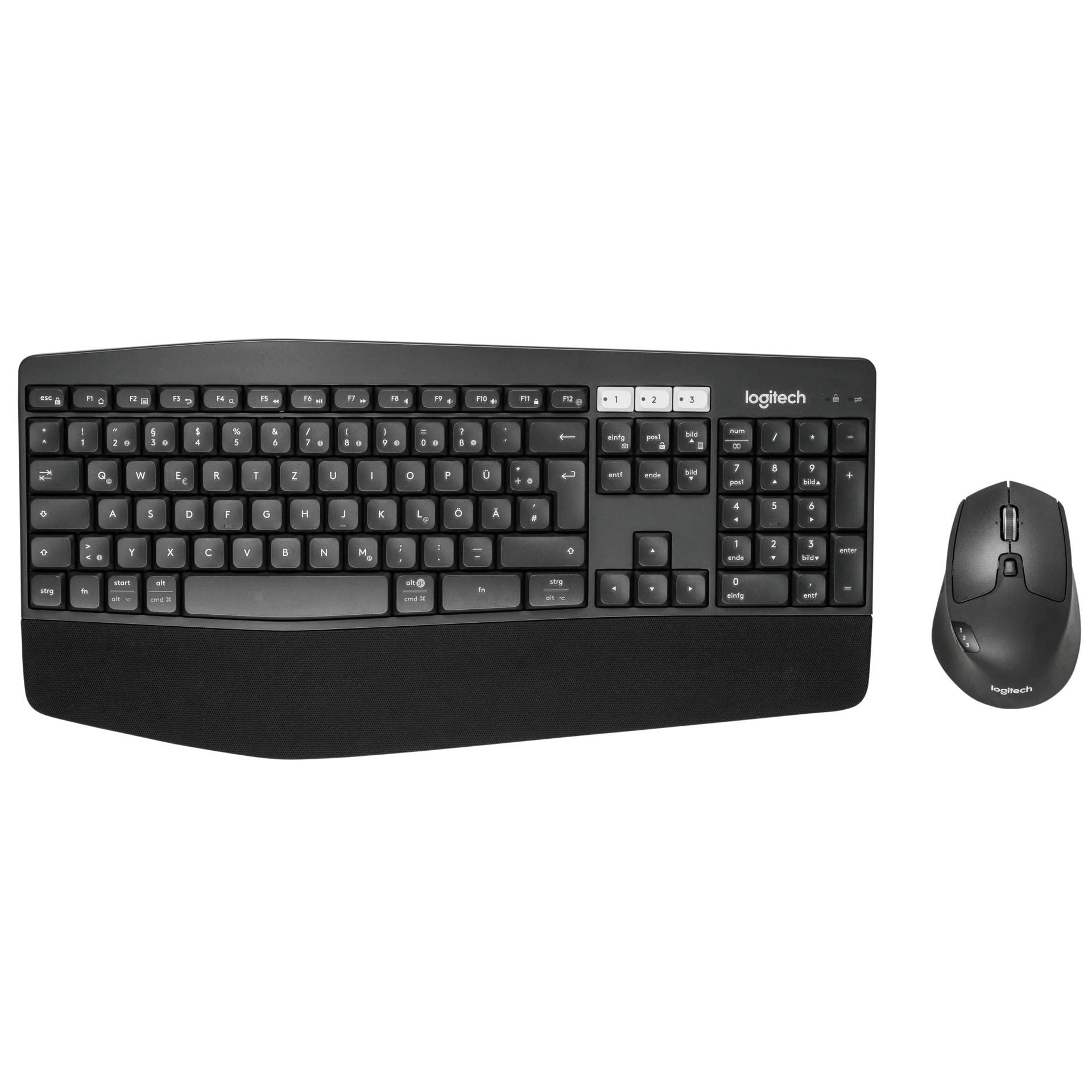 Logitech MK850 Performance Kabelloses Tastatur-Maus-Set, Bluetooth & 2.4 GHz Verbindung via USB-Empfänger, Multi-Device, 24 bis 36-Monate Akkuleistung, Handballenauflage, Deutsches QWERTZ-Layout