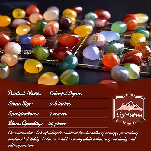 Vista 58 de Juego de piedras pulidas para chakras de 0.6 pulgadas, 7 piezas de piedras pulidas naturales y cristales a granel para curación, reiki, meditación