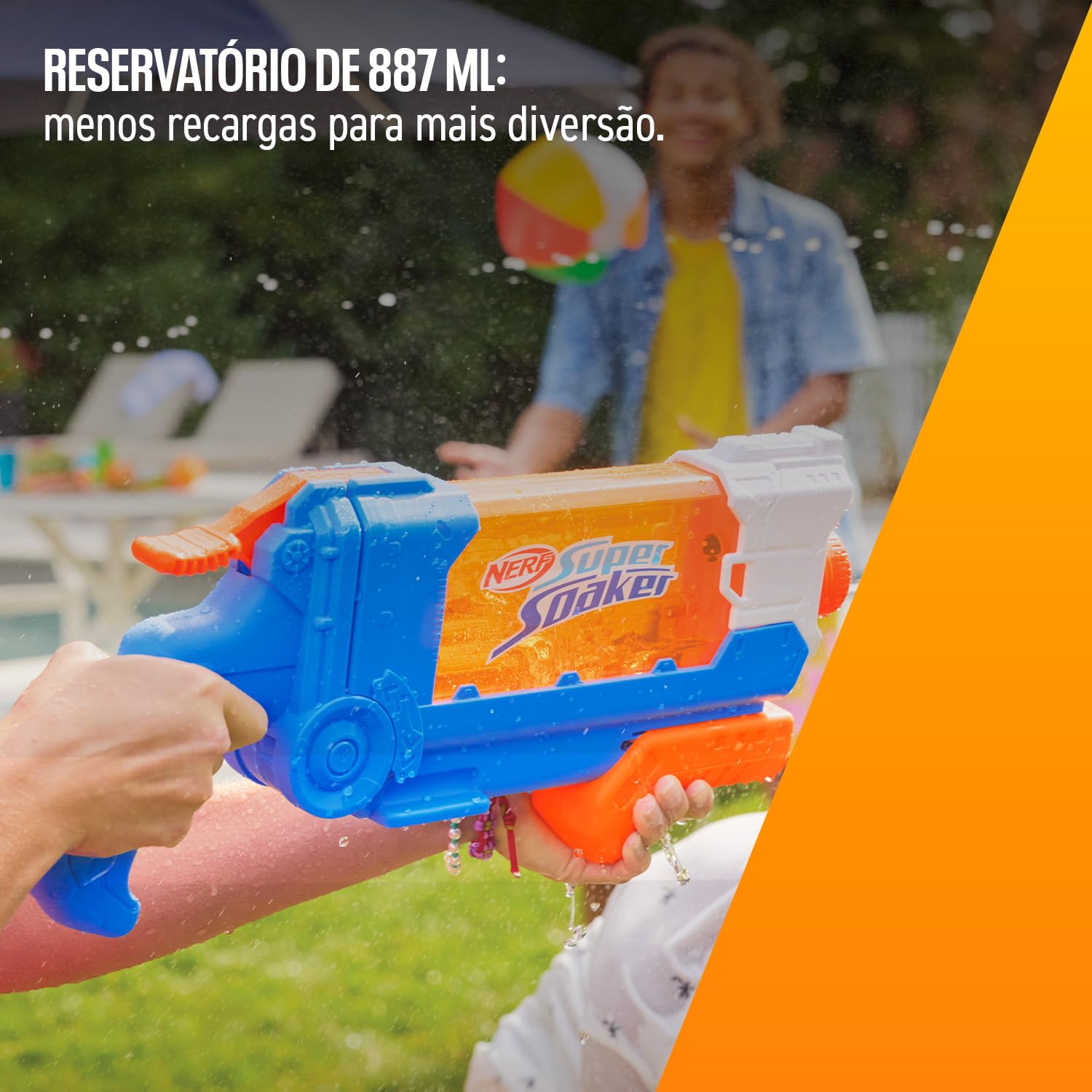 Nerf Super soaker Flip Fill Lançador de Água com 4 tipos de jato