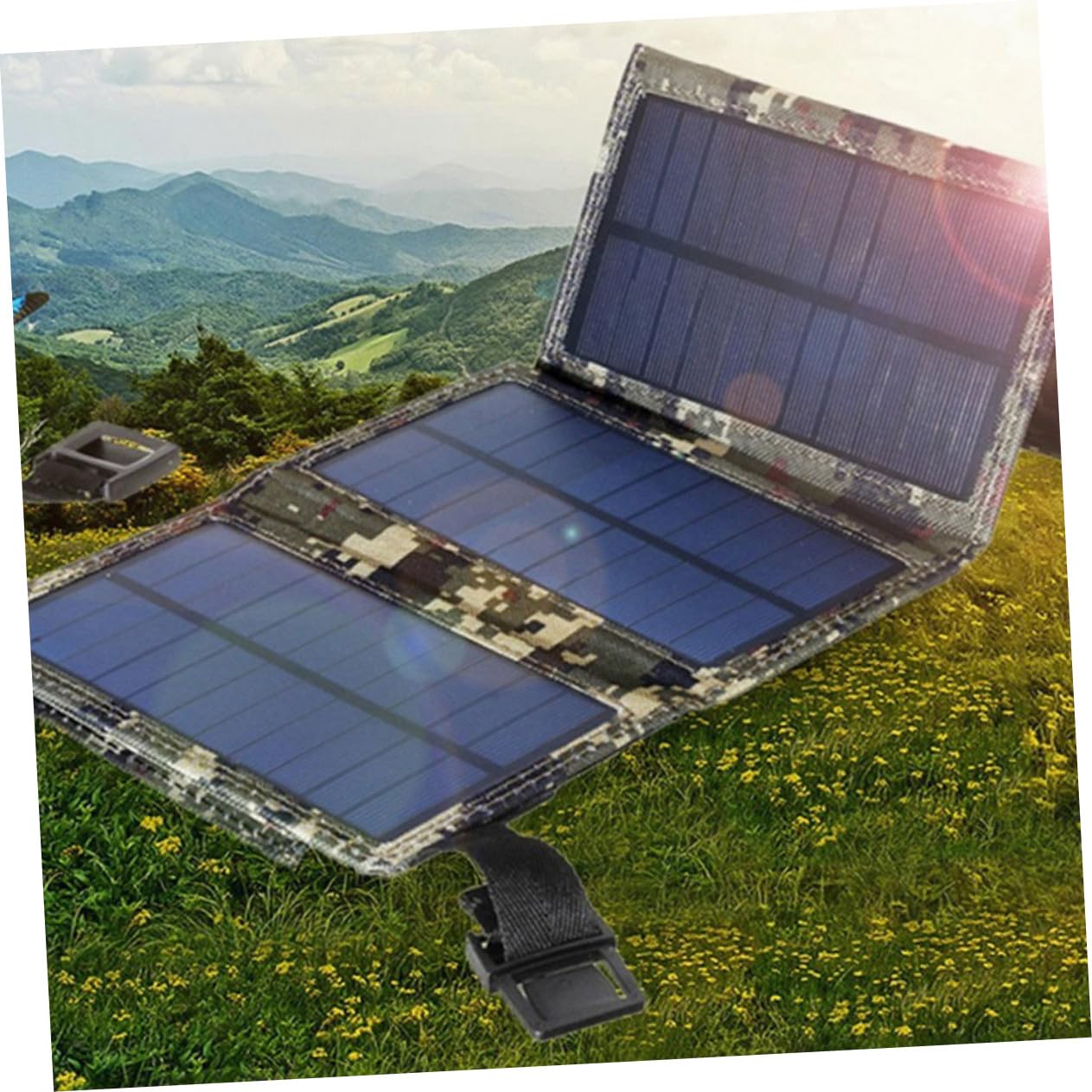 Cargador Solar Plegable USB Portátil para Camping Viajes y Dispositivos Móviles Herramienta de Carga para Exteriores