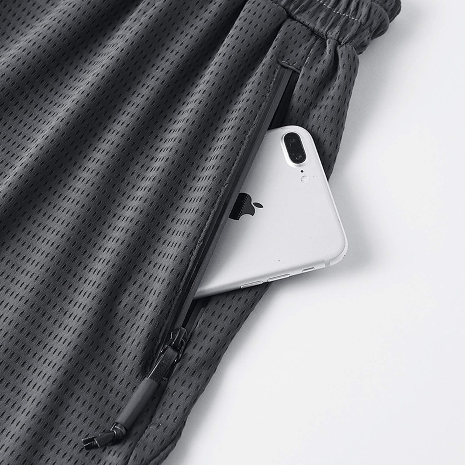 Pantaloncini sportivi casual da uomo con tasche con zip coulisse traspirante ad asciugatura rapida pantaloni corti