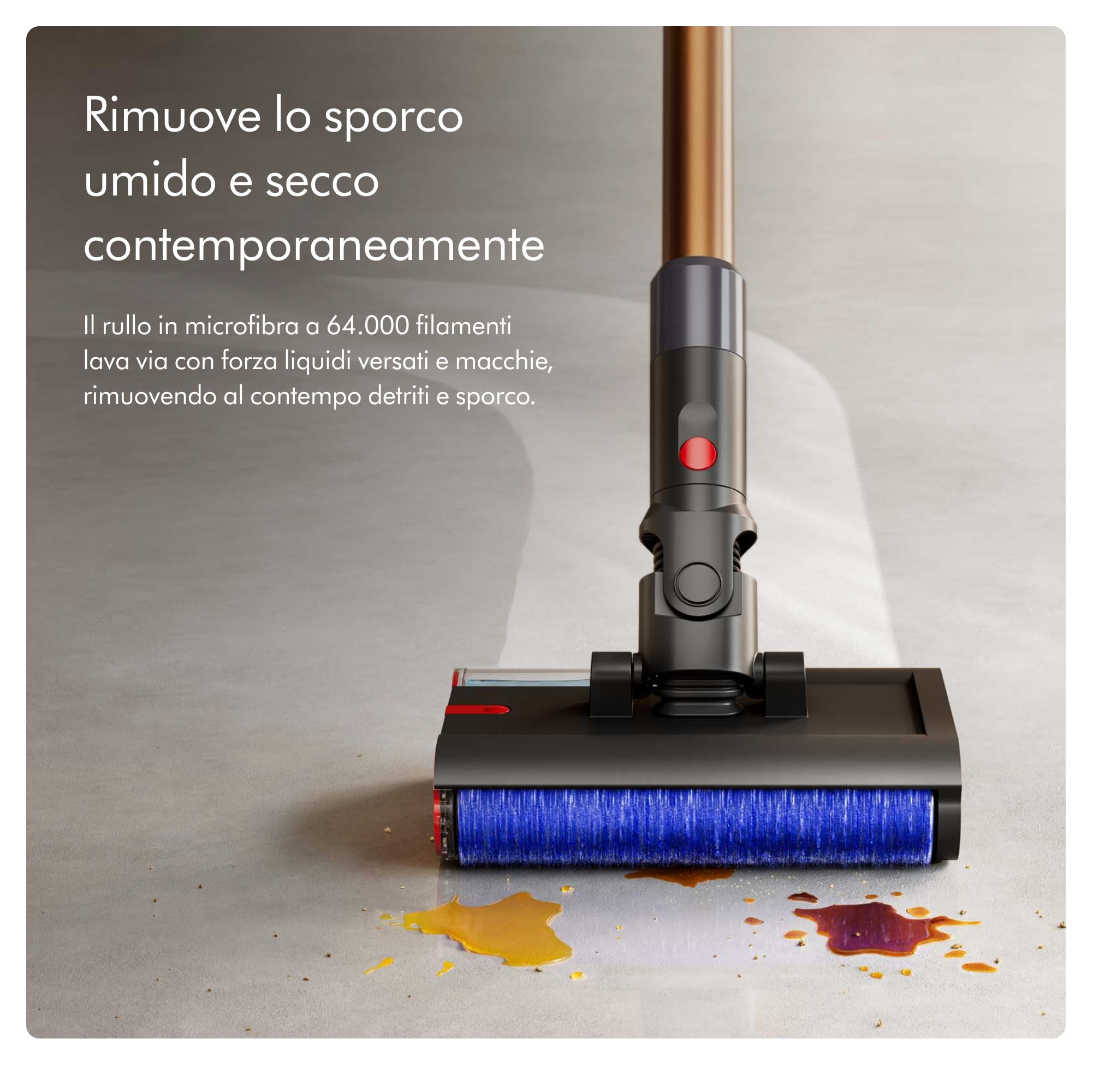 Dyson PencilWash Lavapavimenti, Rimuove Sporco Umido e Secco, Ultra sottile e Leggera con Spazzola Motorizzata, Asciugatura Rapida, Autonomia 30 Min