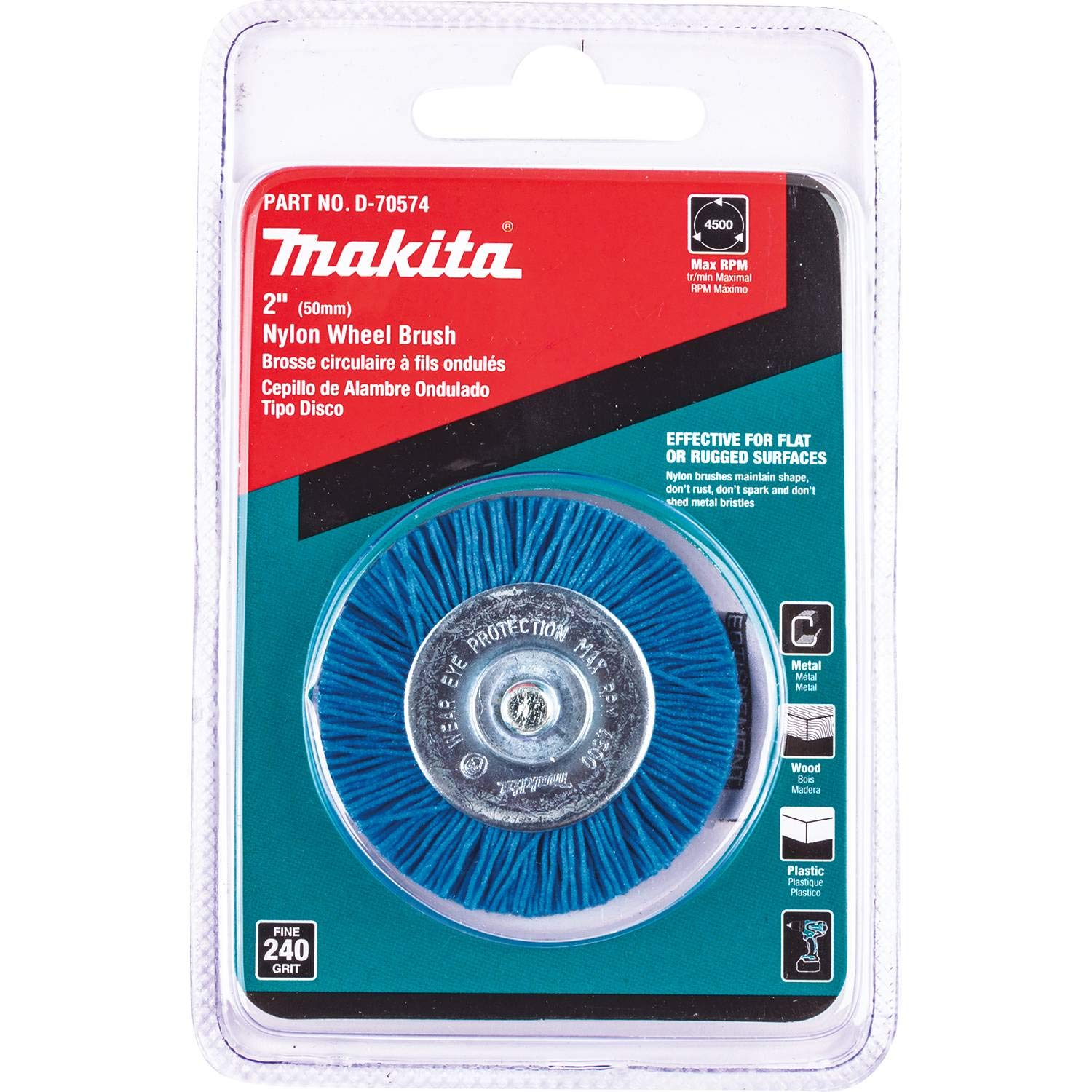 Makita D-70574 nylonowa szczotka do kół, drobna, ziarnistość 240