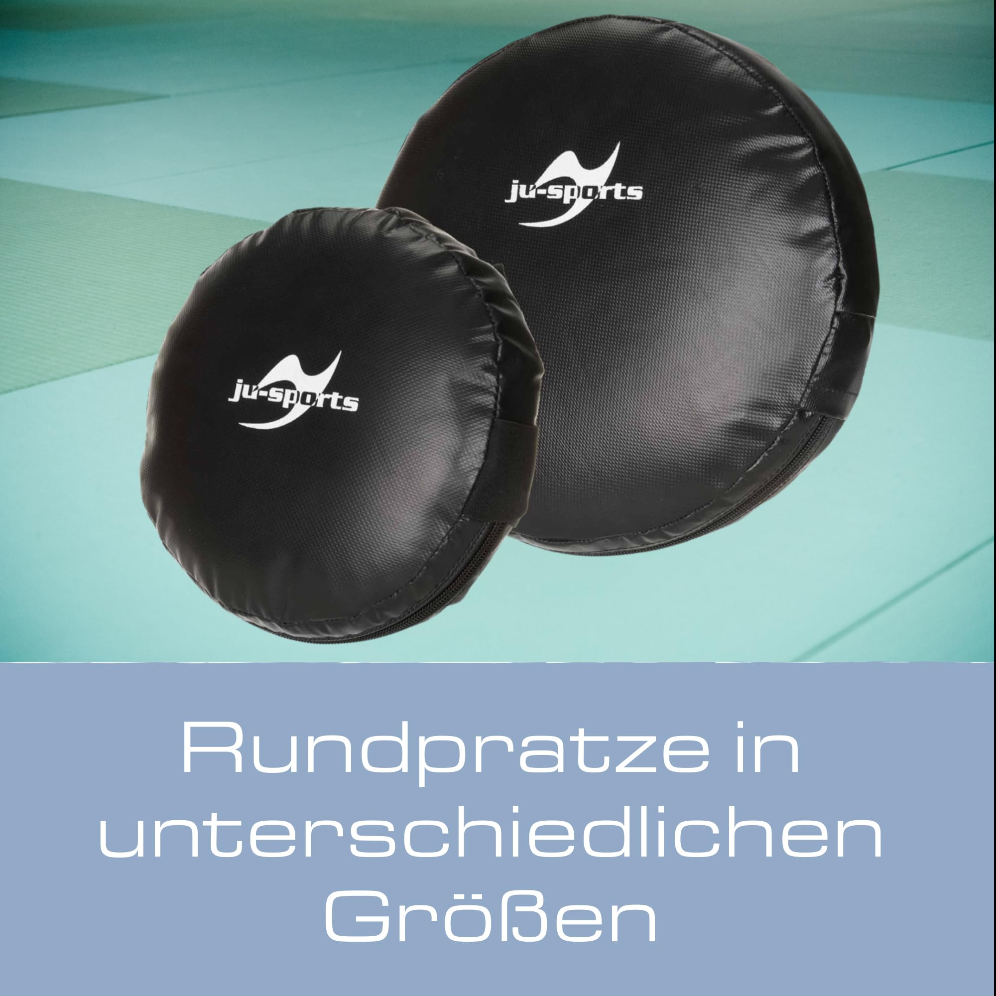 Ju-Sports Rund Pratze 1 STK. I Aus Kunstleder I Sehr leicht & perfekt im Handling I Mit 2 Schlaufen für optimalen Halt I Kampfsport Zubehör