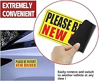 Vista 4 de JUSTTOP - Juego de 3 imanes para auto con frase “Please be patient”, advertencia de seguridad para conductor principiante, reflectante, calcomanía