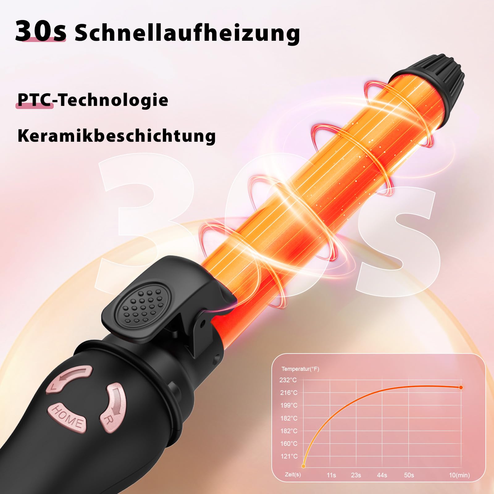 Boucleur Automatique 25mm - Fer à Boucler pour Tous Types de Cheveux, Rapide et Sans Effort avec Chauffage Rapide, Double Vitesse et Écran LCD 120°C-230°C pour des Ondulations de Plage Durables