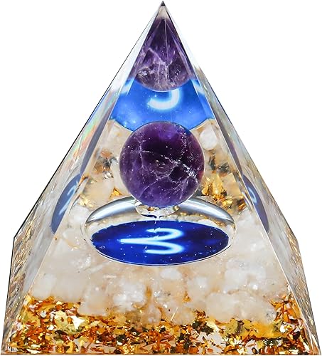 Miniatura 2 de Dqdy Pirámide de cristal de orgón y piedras curativas de orgón pirámide de energía positiva, decoración de oficina, accesorios de escritorio, regalo
