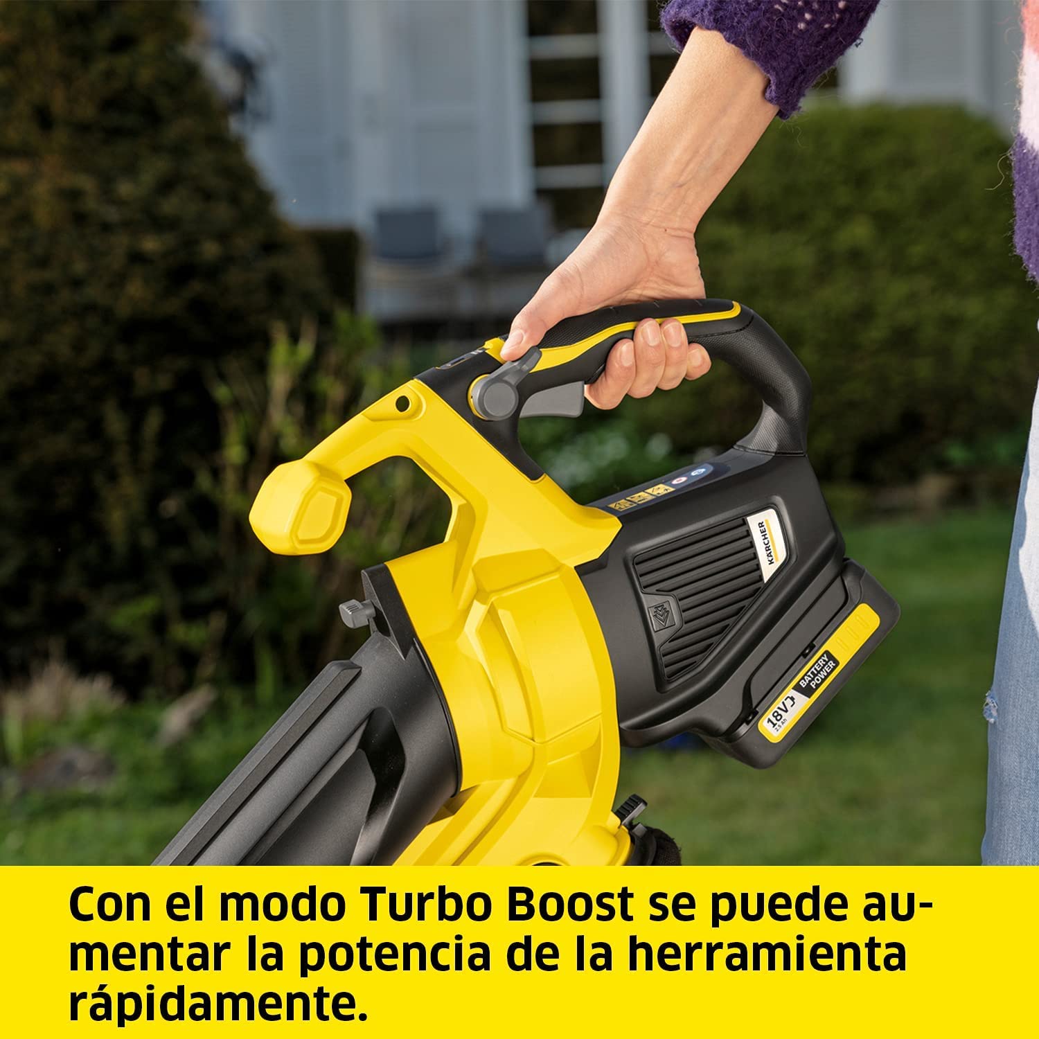 KÄRCHER 18 V Soplador Aspirador BLV 18-200 Battery, función de trituración, Velocidad de Aire: 200 km/h, Volumen de Bolsa: 45 l, Peso: 3,5 kg, Compatible con batería 18 V, batería no Incl.