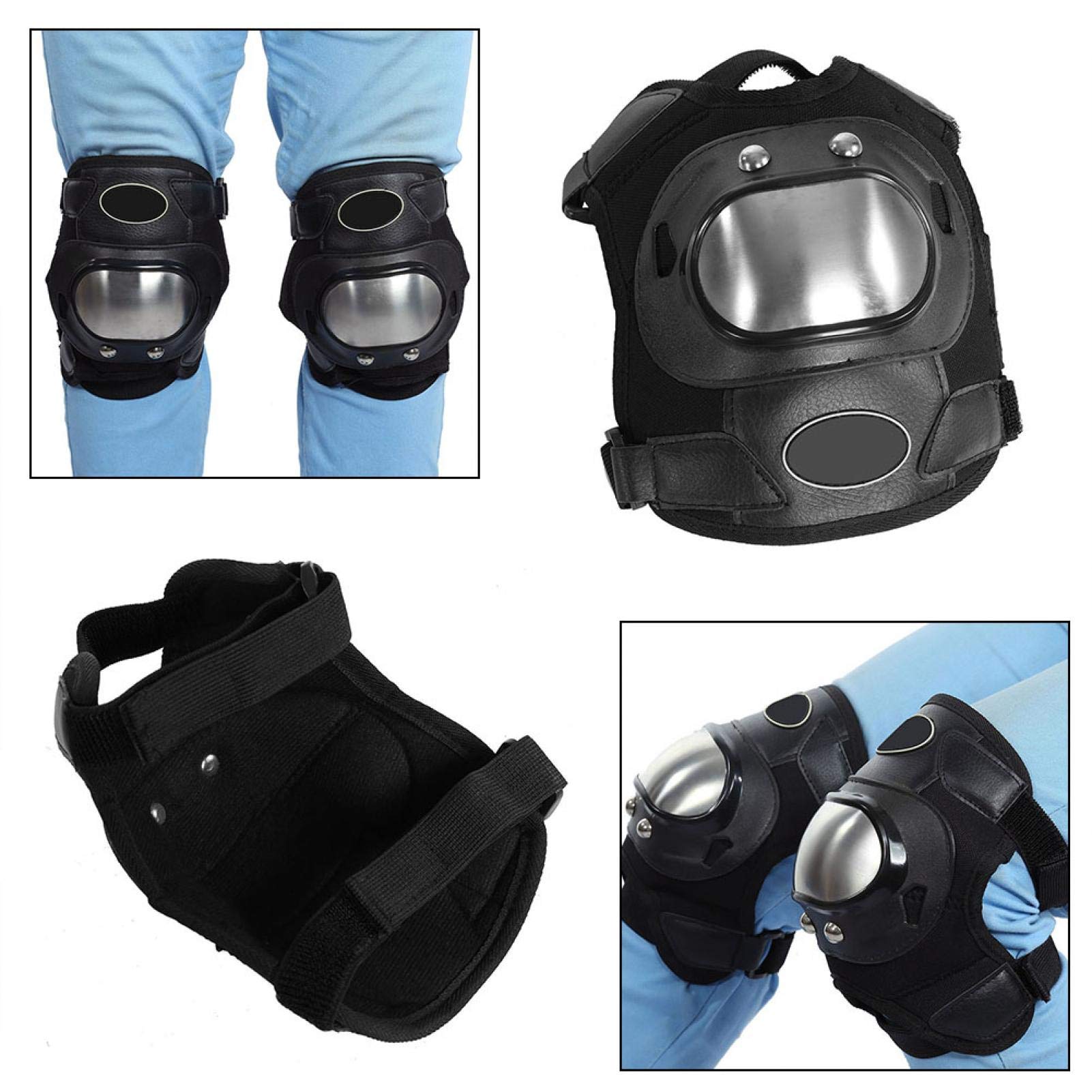 ginocchiere moto omologate + Ginocchiere di sicurezza Moto in acciaio inossidabile 2 pezzi Ginocchiere per adulti Set di armature protettive per stinco
