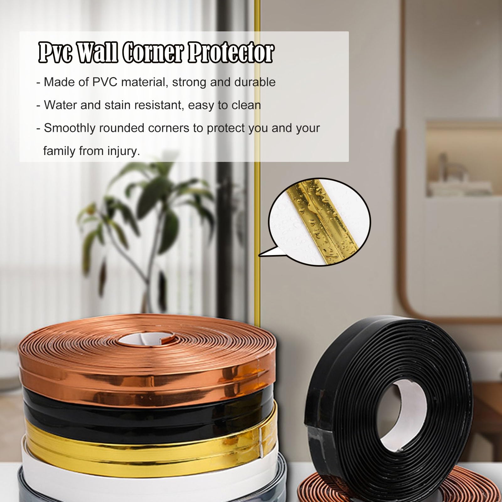 Protector de esquina de pared autoadhesivo, PVC de 2/3/4 cm de ancho, moldura de borde de pared, papel tapiz, protectores de esquina/Shelid/parachoques, tiras de ajuste de bordes en forma de L para me
