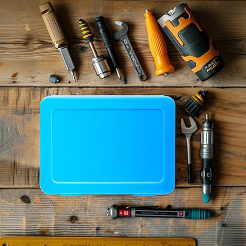 Miniatura 6 de Caja de almacenamiento organizadora de baterías, soporte de caja de garaje para 24* AA, 30* pilas AAA (bolsa no incluye baterías) (azul)