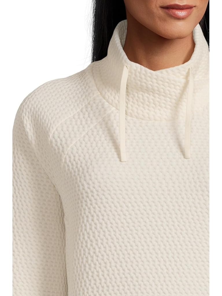 White L.L.Bean Ridgeknit Crossneck Pullover