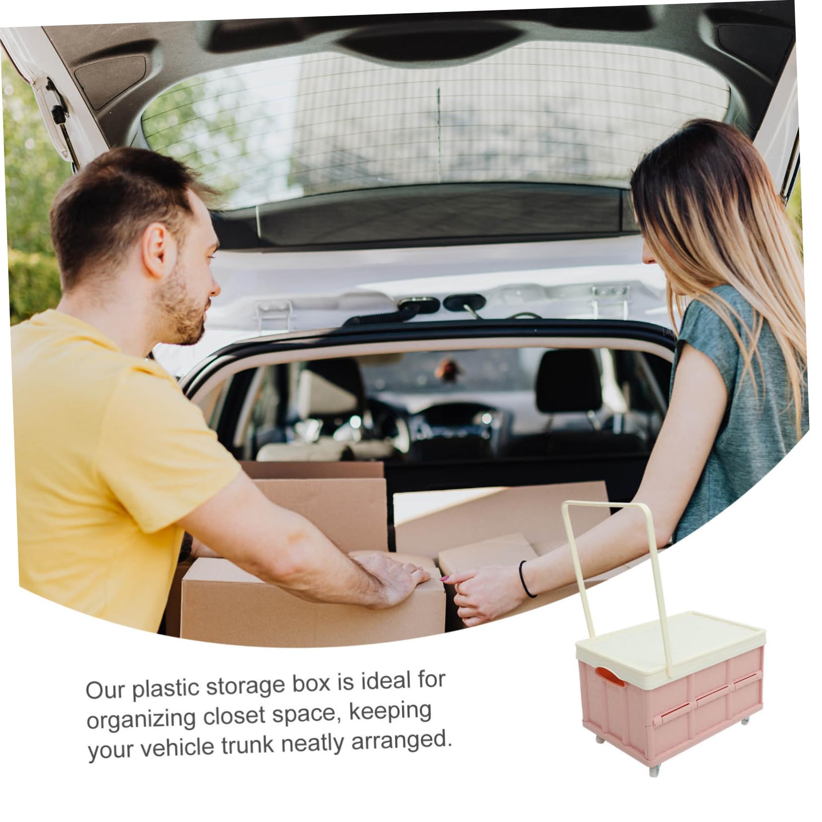DOITOOL Contenedores De Plástico Para Libros Contenedores De Mudanza Con Tapa Carros Rodantes Del Maestro Caja De Picnic Con Rueda Aire El Plastico Carro De Almacenamiento Juguete Compras