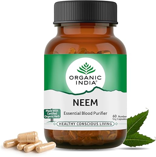 Organic India Neem 60 Capsules Bottle