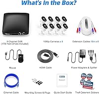 Vista 5 de Sistema de seguridad de 8 cámaras, 8 canales, 1080p, DVR
